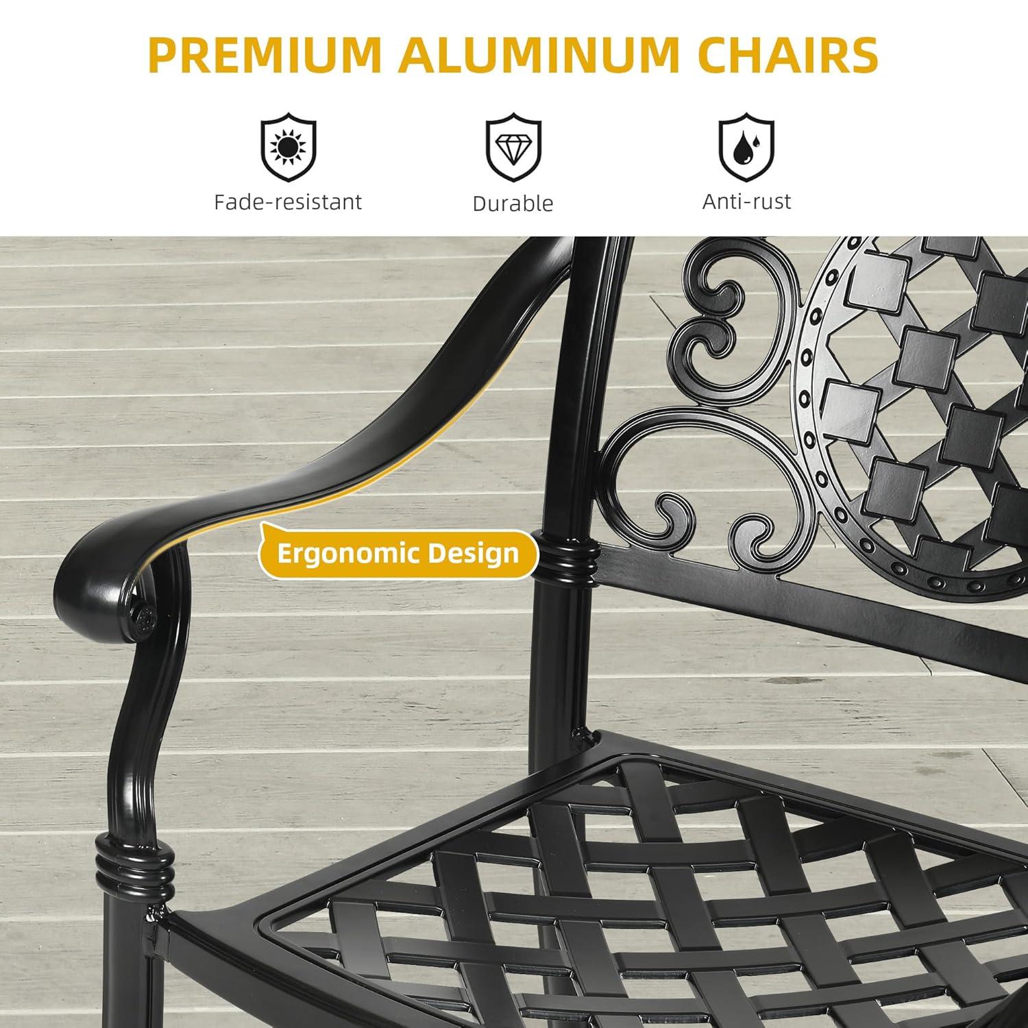 Viga 2pk Cast Aluminum Dining Chair - Shiny Copper - Christopher Knight Home: Weather-Resistant, Fixed Arms, 250lb Capacity