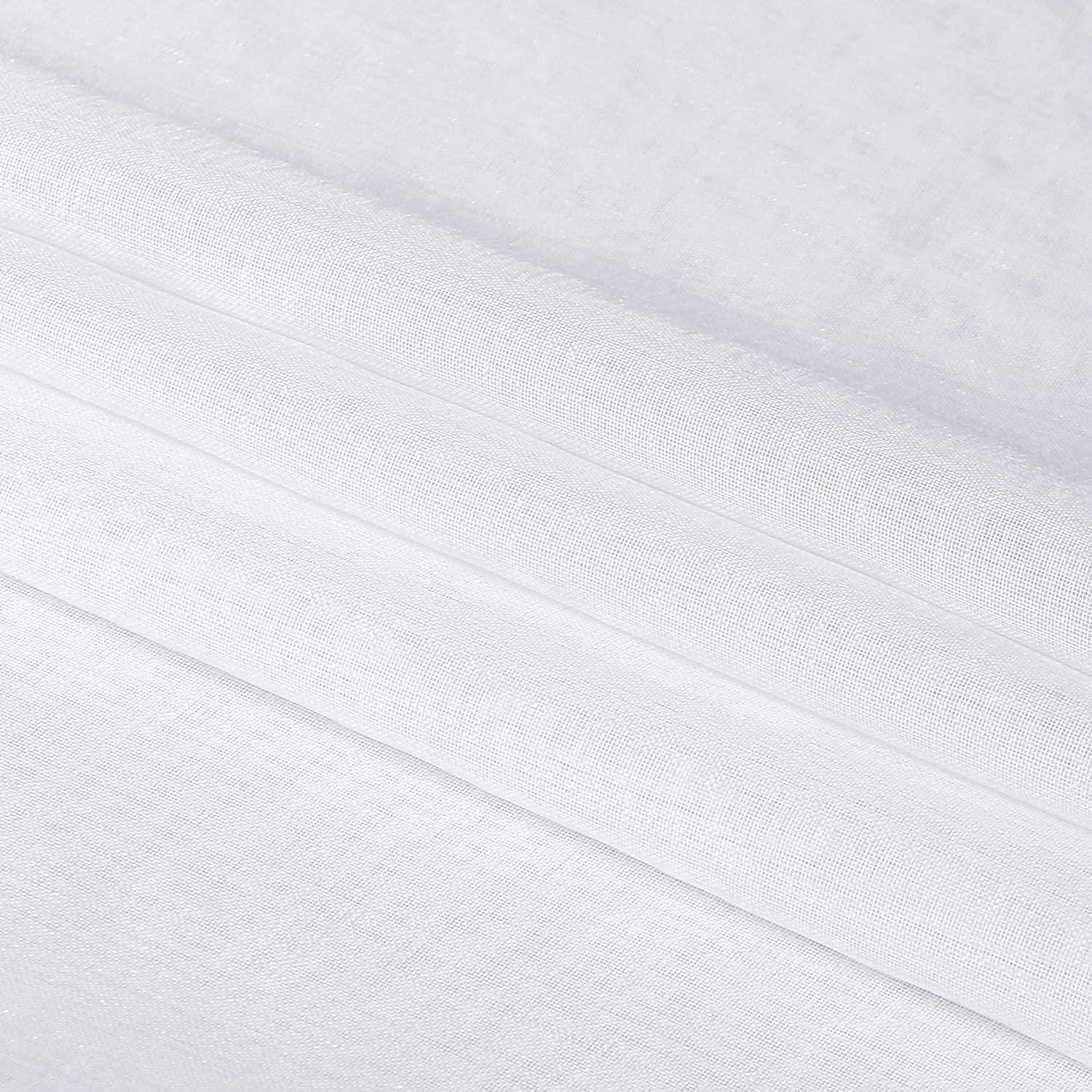 DWCN White Sheer Curtains Semi Transparent Voile Rod Pocket Curtains for Bedroom and Living Room, 52 x 84 inches Long, Set of 2 Panels