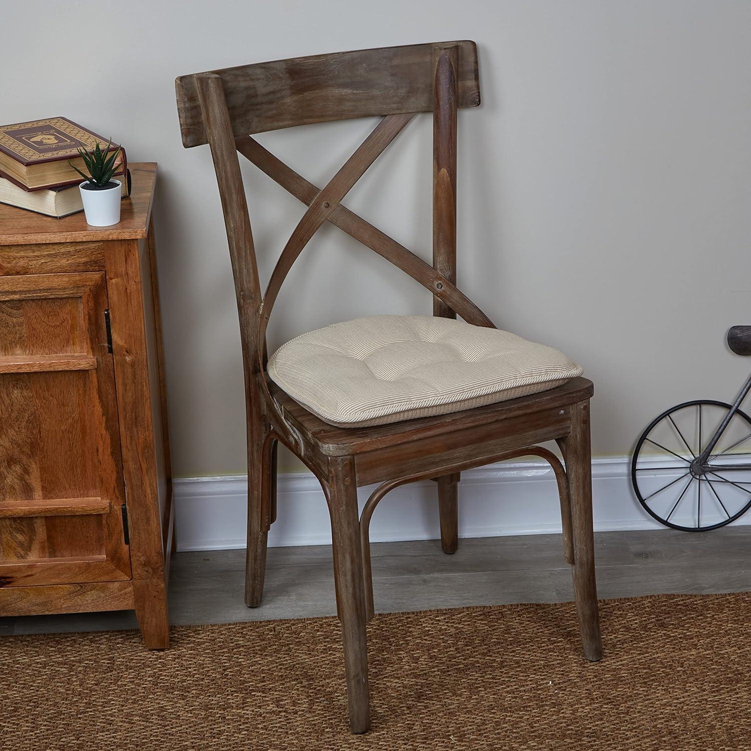 The Gripper Non-Slip 15" x 16" Saturn Tufted Kitchen or Dining Chair Cushions, Set of 2