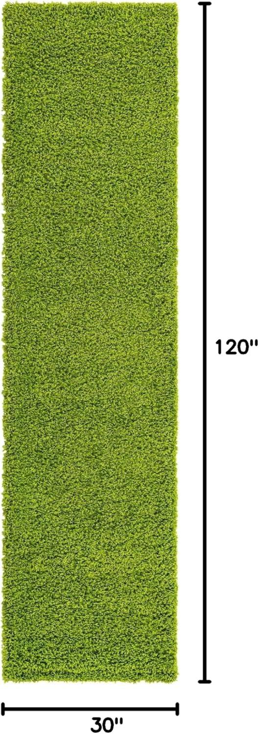 Unique Loom 2' 7 x 10' 0 Solid Shag Grass Green Area Rug