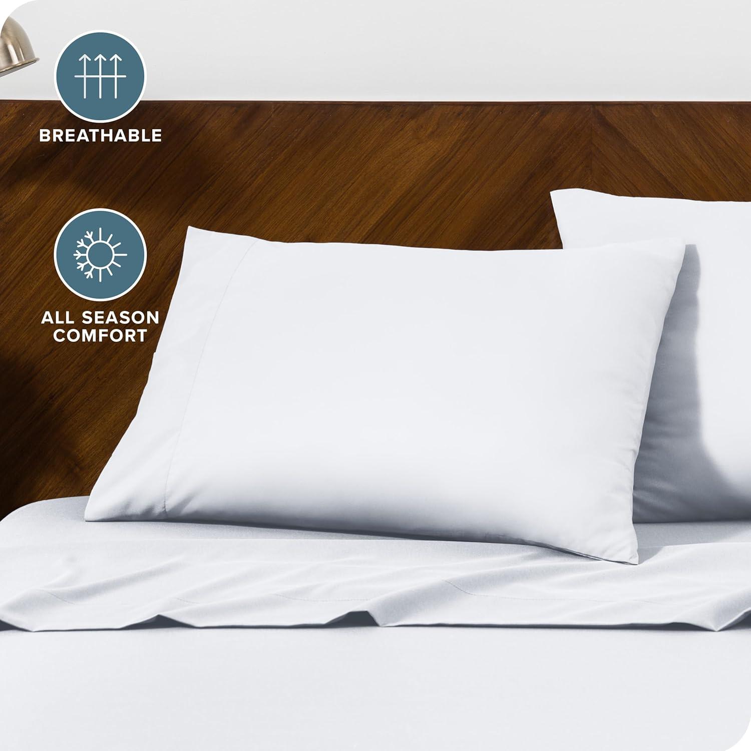 Microfiber Queen - Envelope - 20 x 30 Cloud Grey Pillowcase Set by Bare Home