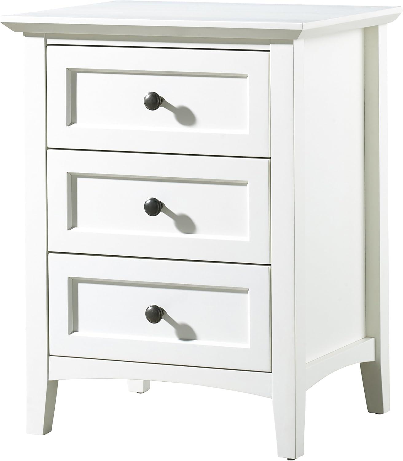 Modus Paragon 3 Drawer Nightstand in White - Engineered Wood