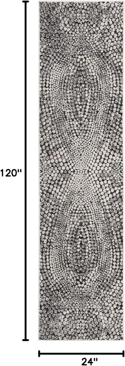 Lurex LUR185 Power Loomed Area Rug - Black/Light Grey - 4'x6' - Safavieh.