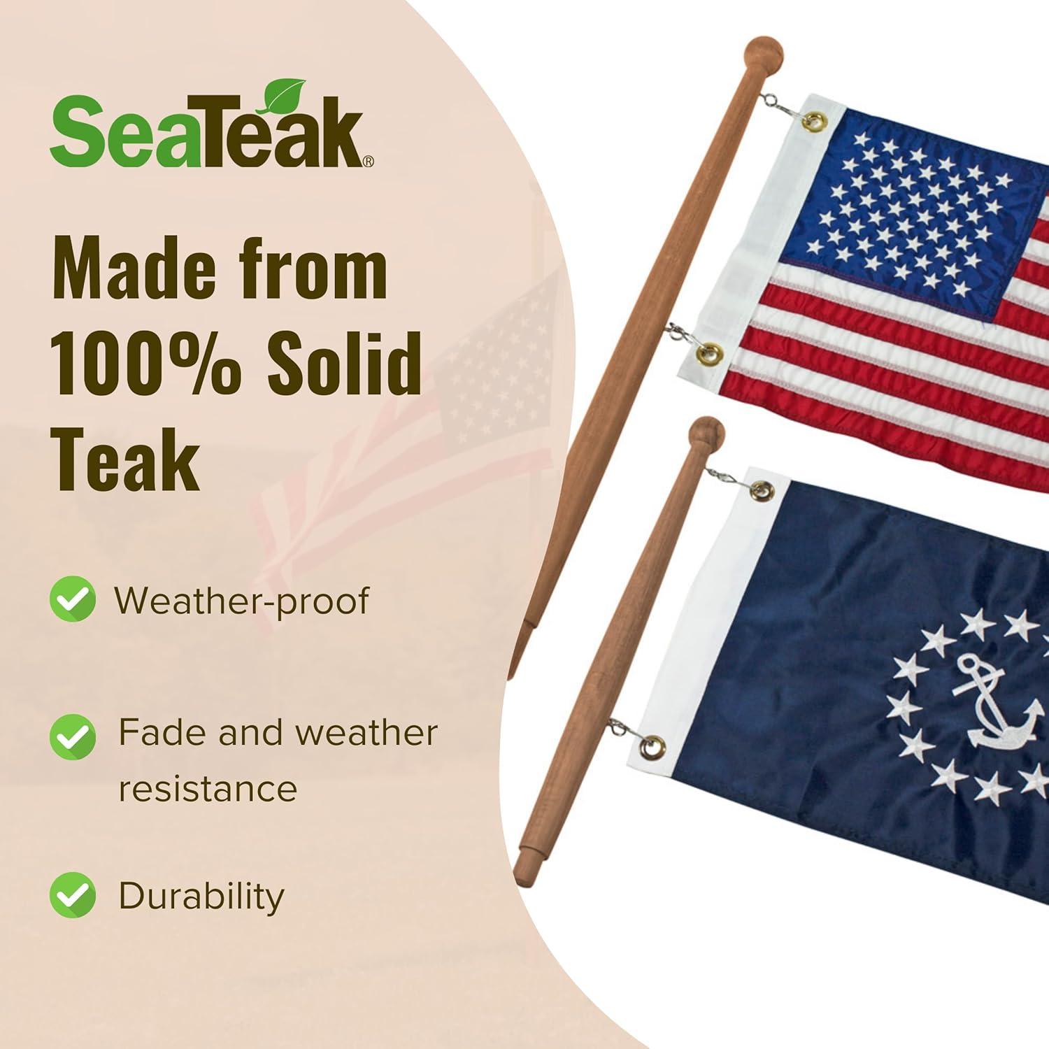 Durable Teak Wood 24" Traditional Flag Pole