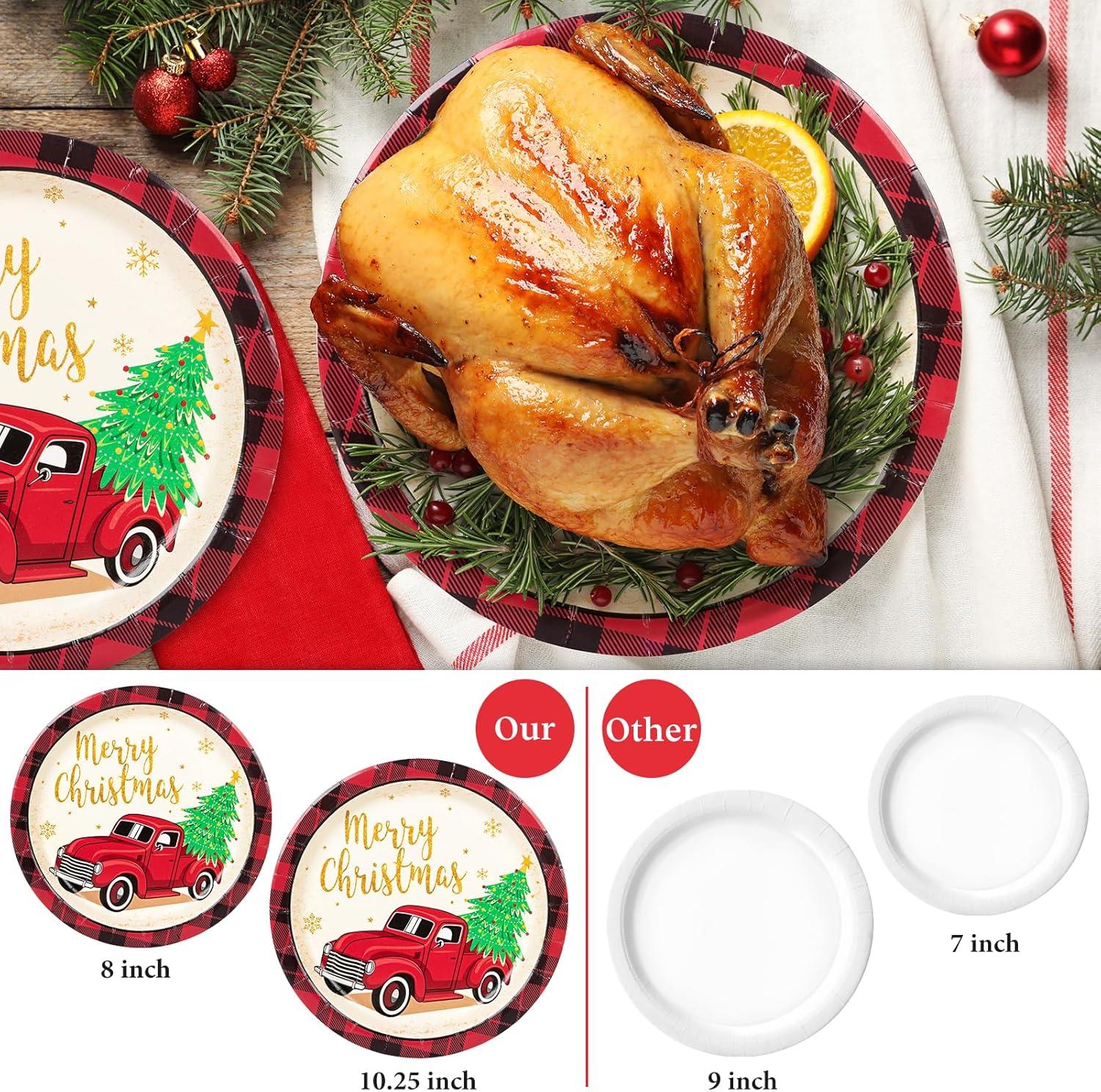 OPTERWQ Disposable Christmas Flatware Set