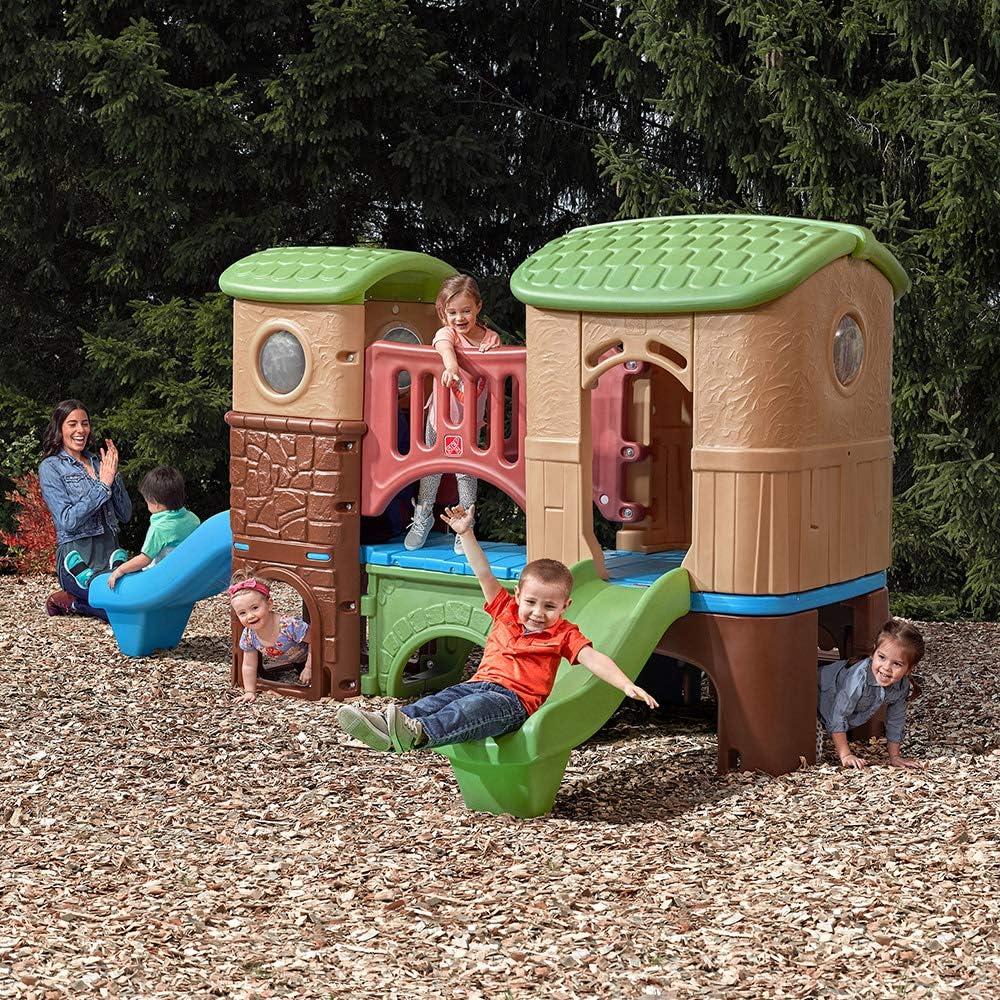 Clubhouse Climber with Dual Slides and Playhouse