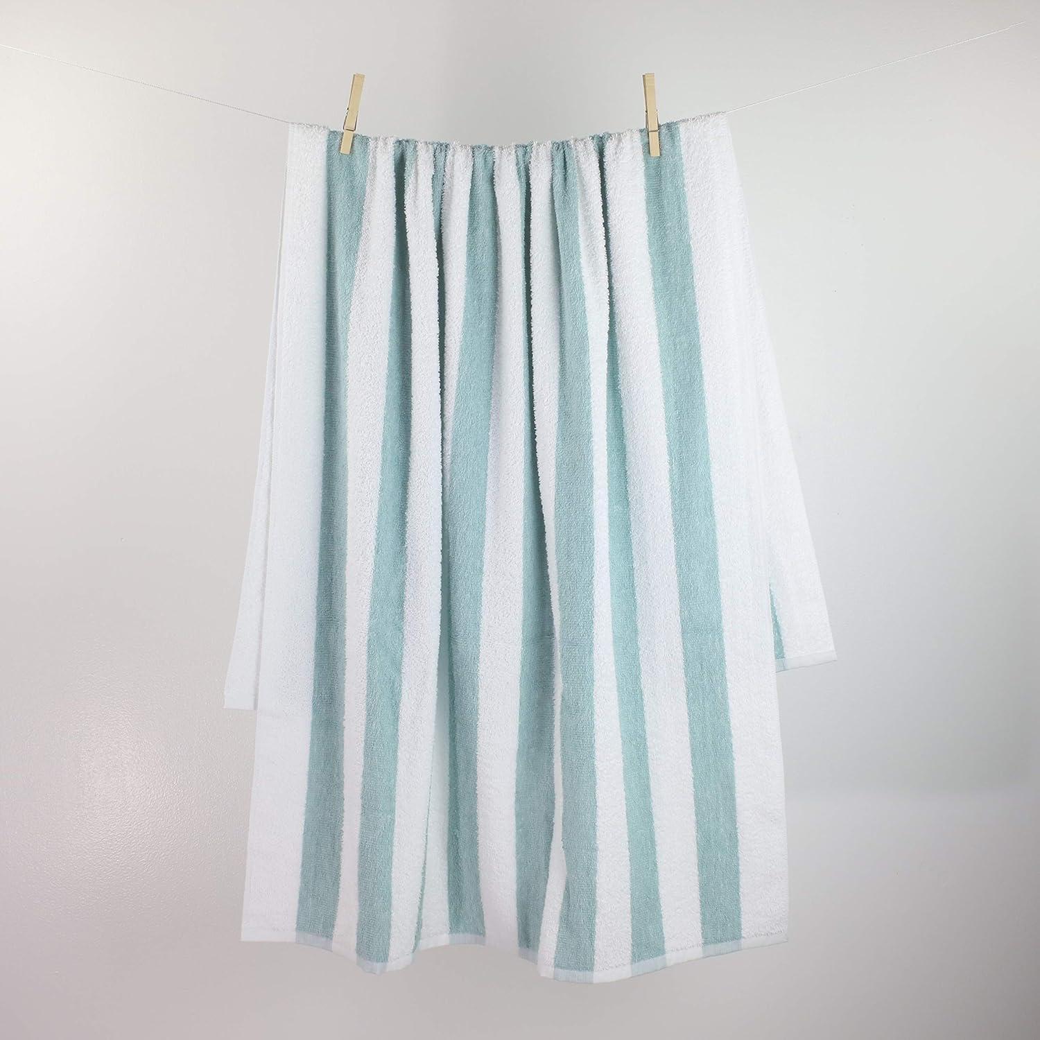 Fibertone 4-Piece Cabana Beach Towel Set, Seafoam (70x30)