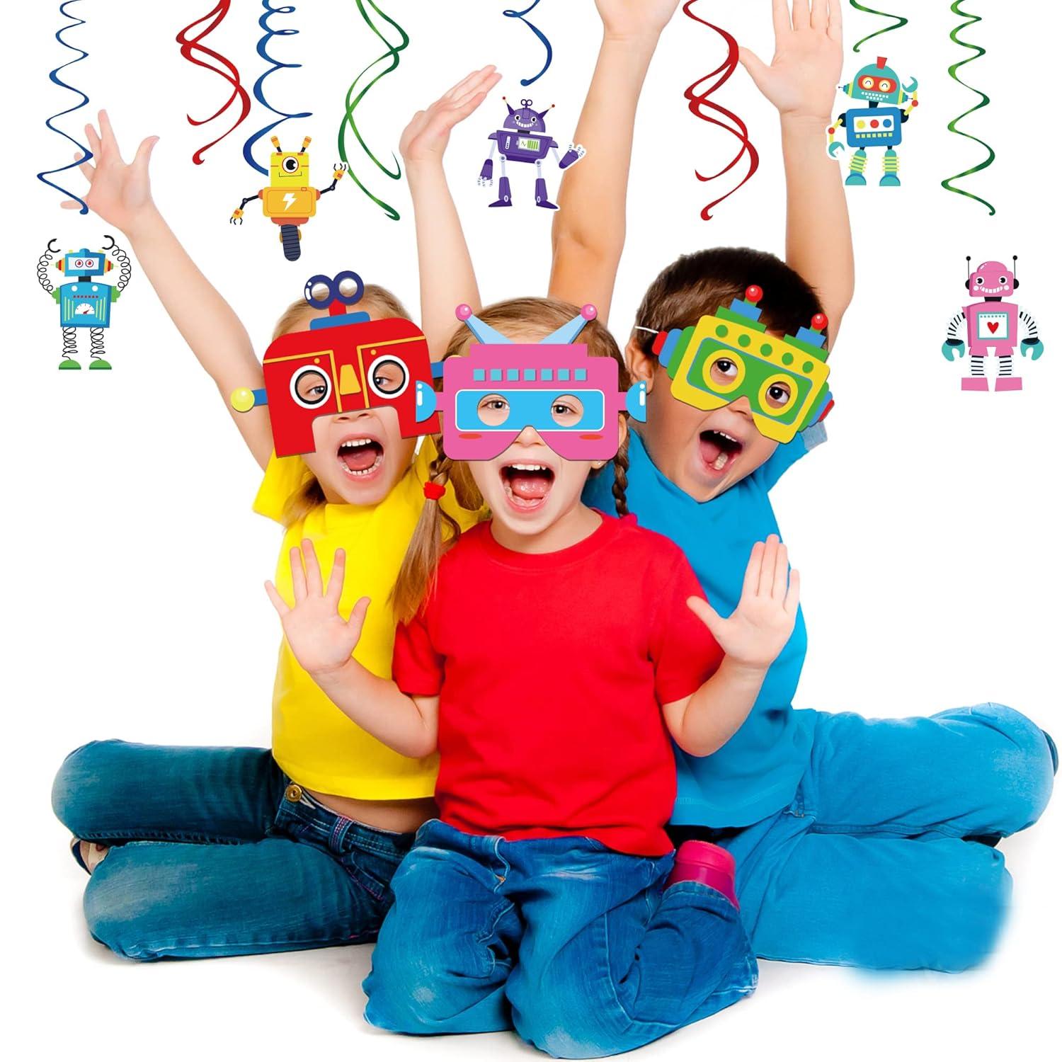 12 PCS Robot Paper Masks Birthday Party Cosplay Masks for Birthday Partys Bots Party Supplies Gift Robots Favor Cosplay Dress up Costumes for Kids Boy Girl Favors