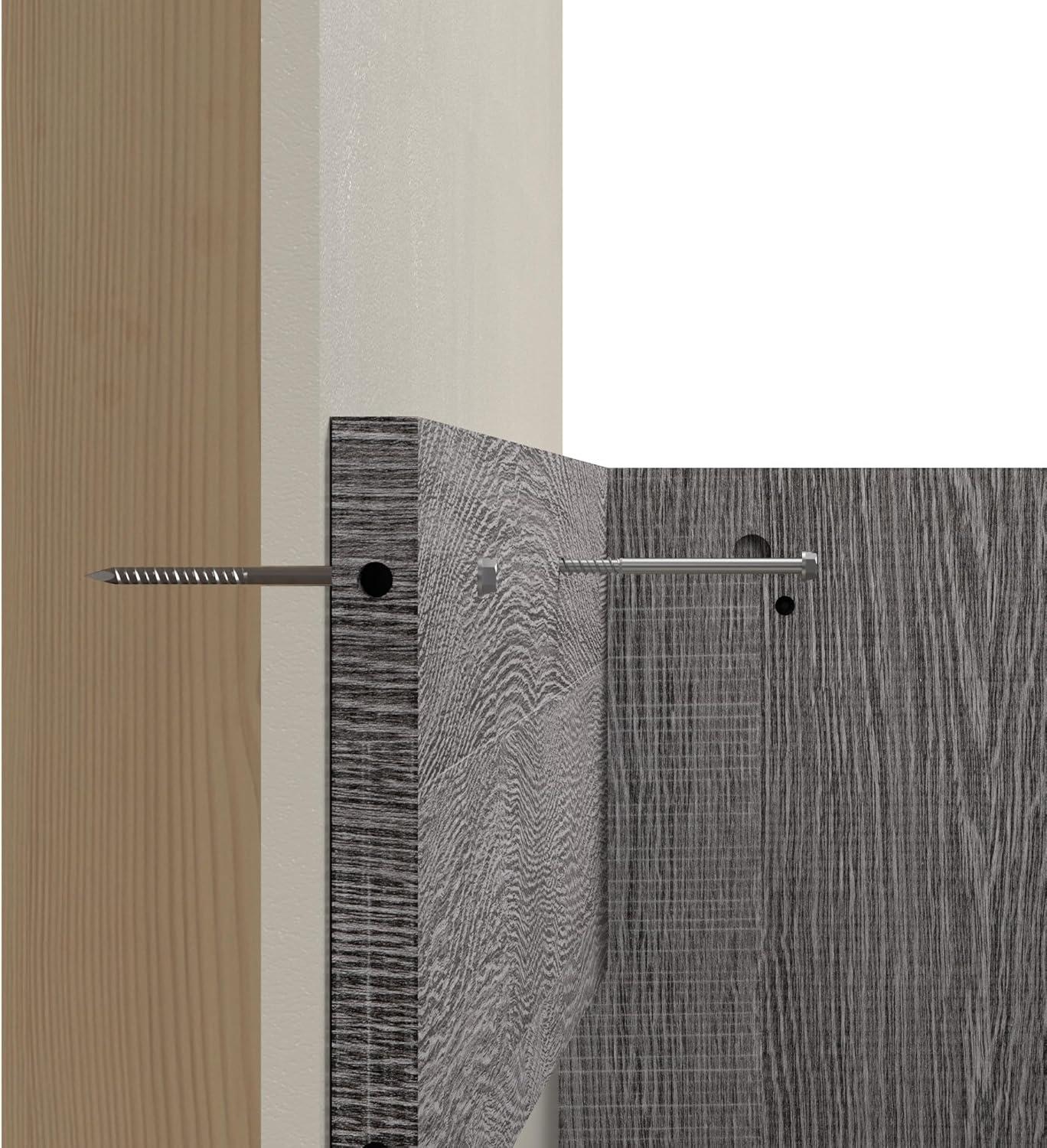 Gray Wood Queen Murphy Bed with Upholstered Frame and Drawer