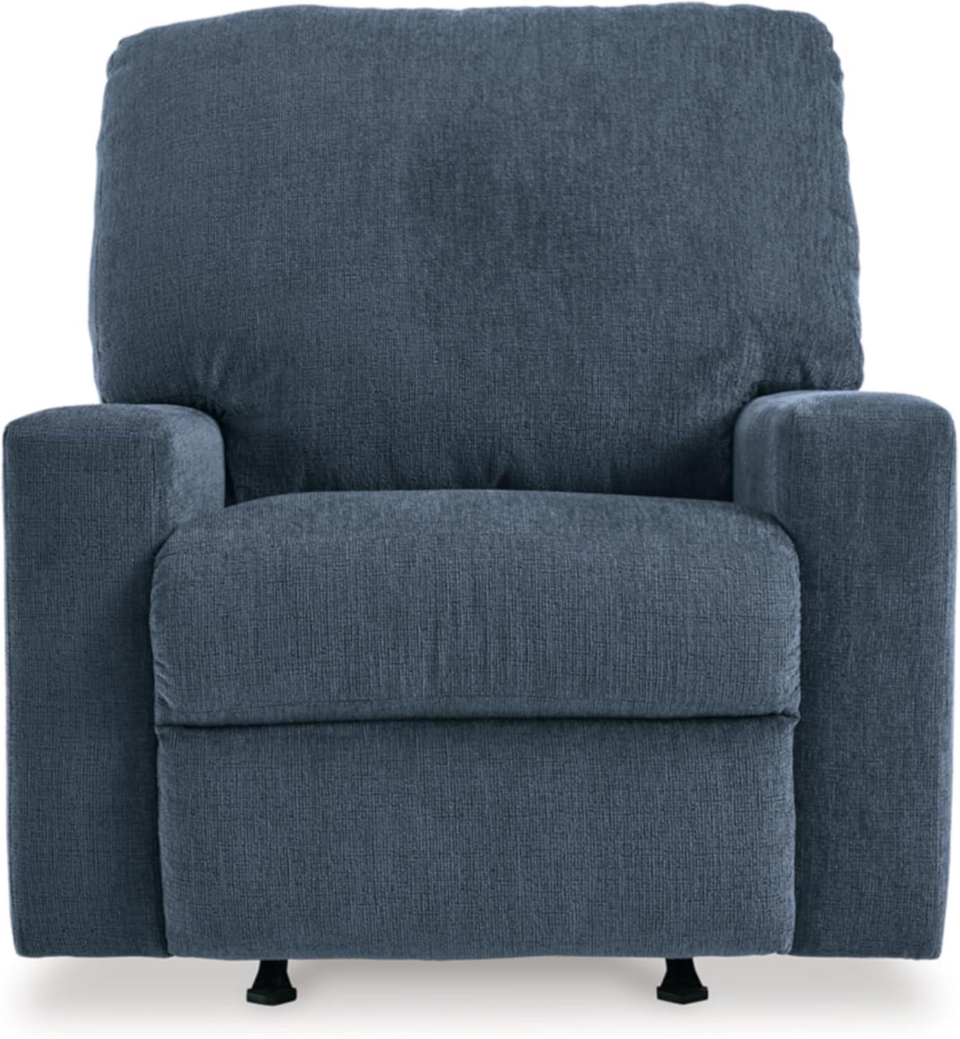 Navy Blue Polyester Contemporary Recliner Chair