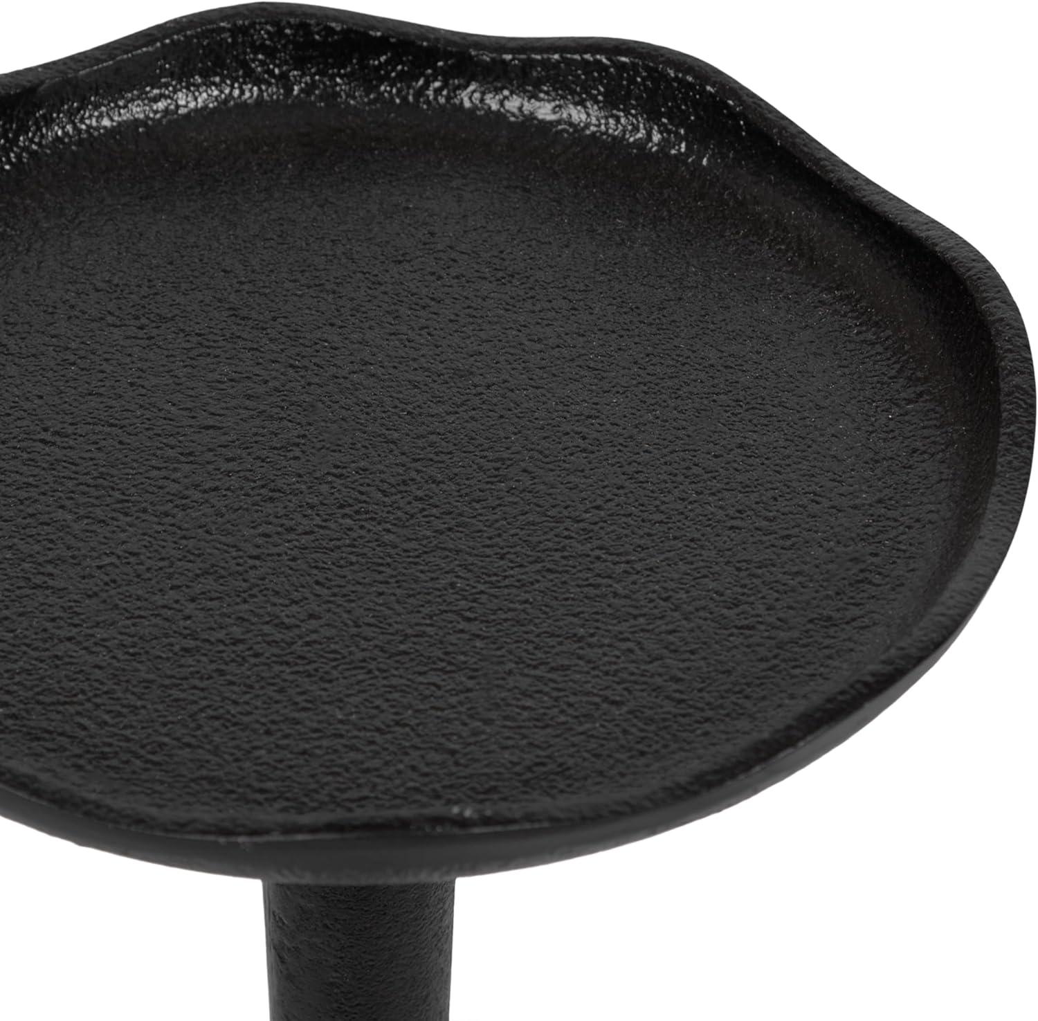 Kate and Laurel Alessia Round Metal Drink Table, 8x8x22, Black