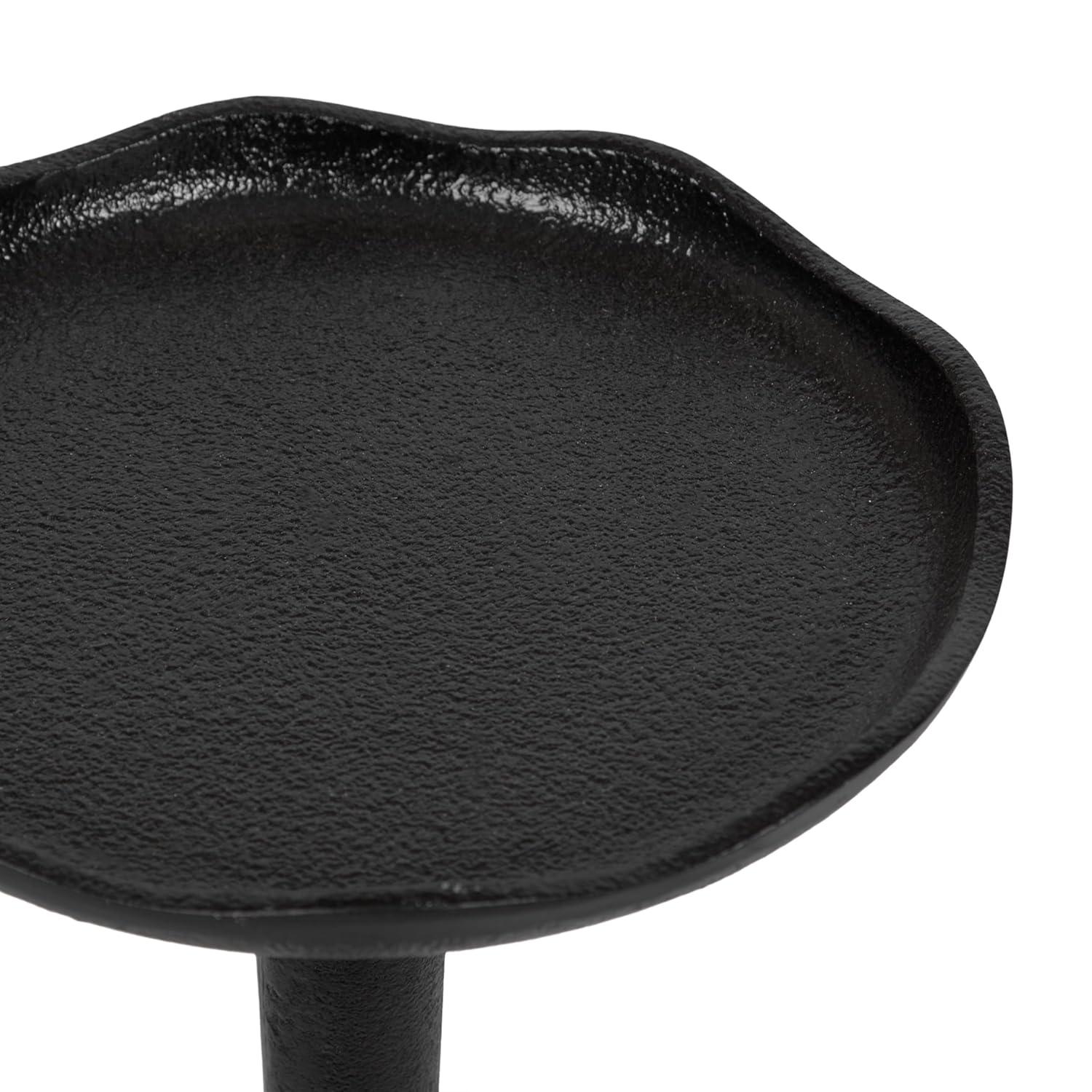 Kate and Laurel Alessia Round Metal Drink Table, 8x8x22, Black