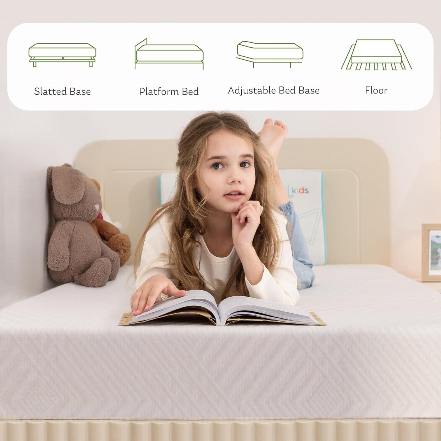 MLILY Twin Mattress in a Box, 6 inch Mattresses for Kids Bed Single Size Daybed Individual Bunk, Memory Foam Medium Firm