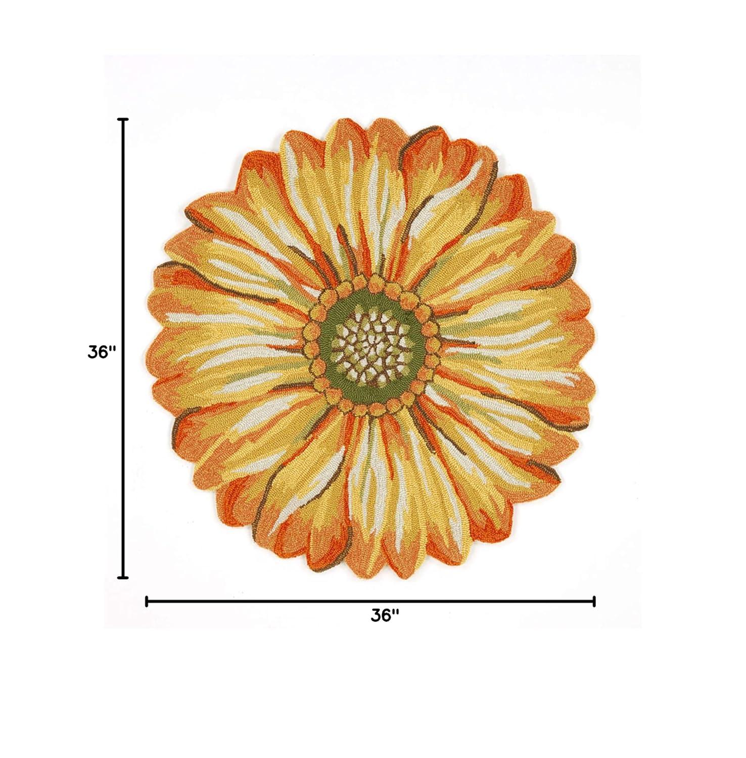 Painterly Sunflower Hand-Tufted Outdoor Rug