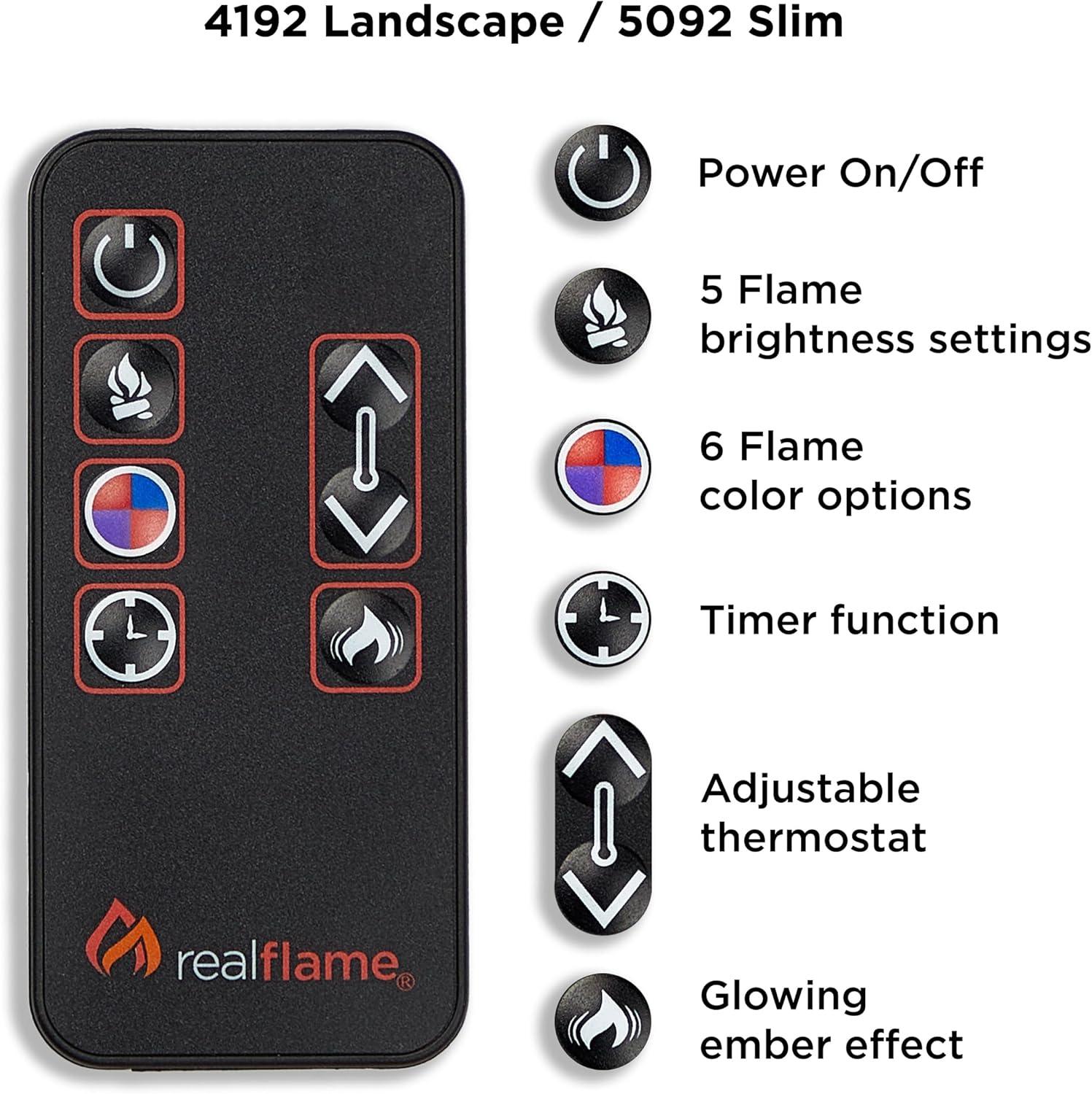 Crawford 48" Slim Electric Fireplace in Black by Real Flame