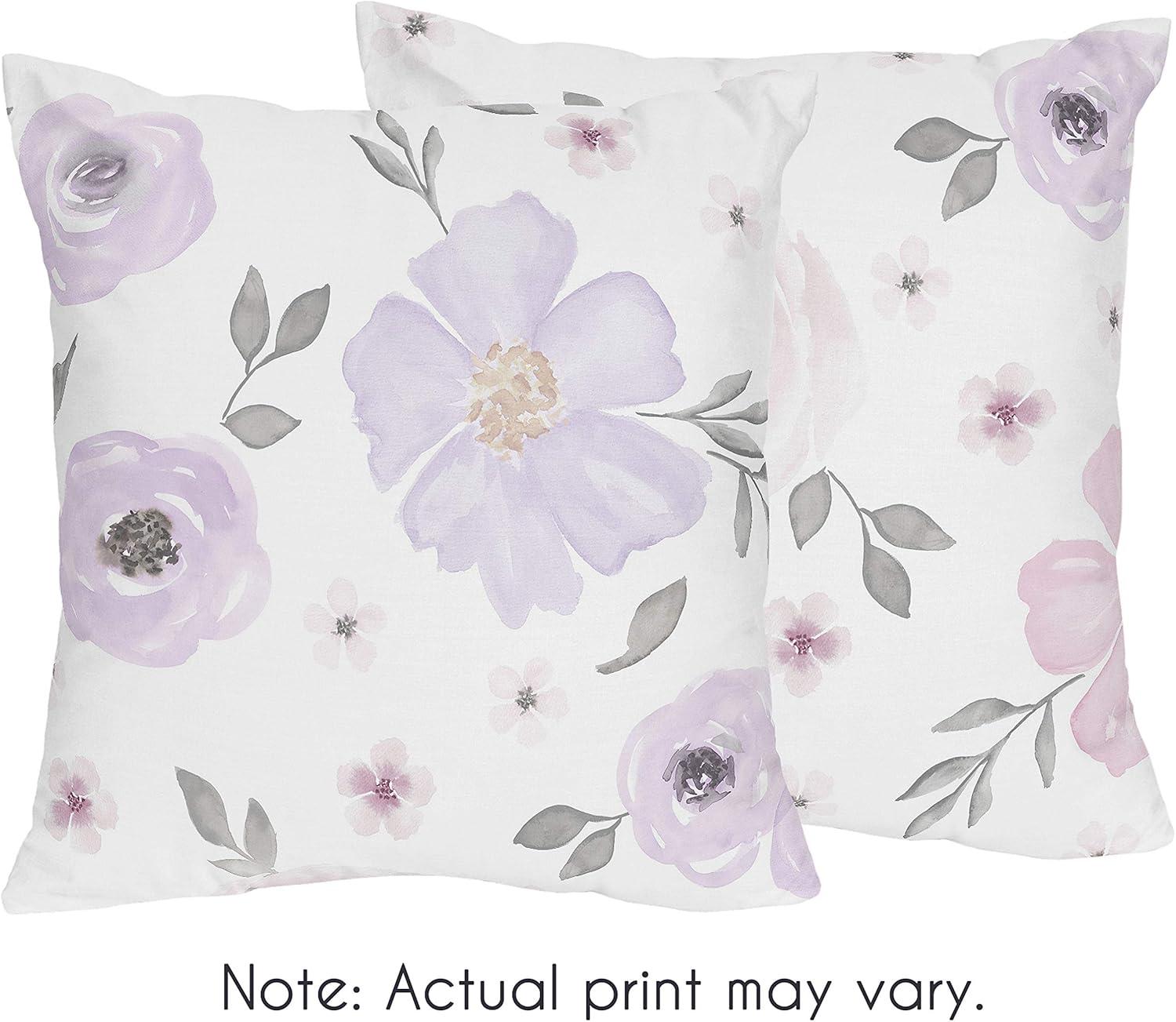 Watercolor Floral Square Pillow Cover & Insert