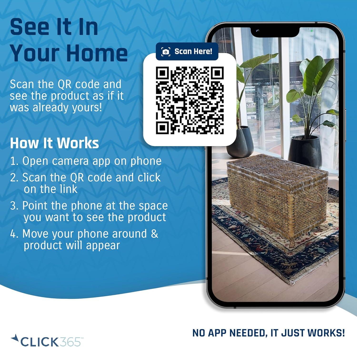 ClickDecor Farmhouse Wicker Trunk Rustic: Metal Frame, Hinged Lid, No Assembly, 66lb Capacity