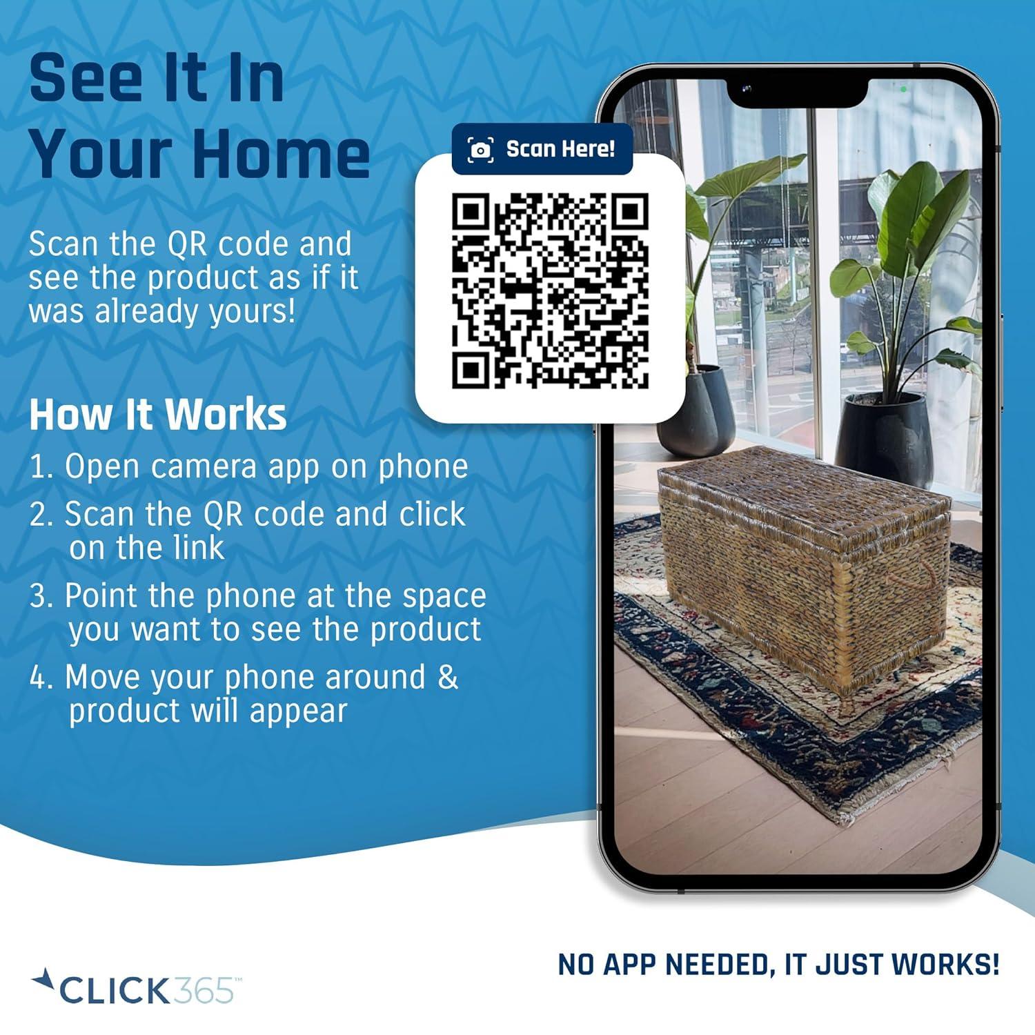 ClickDecor Farmhouse Wicker Trunk Rustic: Metal Frame, Hinged Lid, No Assembly, 66lb Capacity