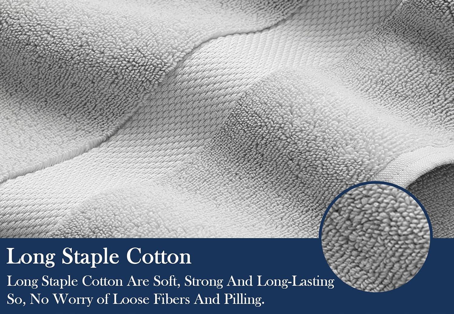 Delara 100% Organic Cotton Luxuriously Plush Bath Towel 10 Piece Set GOTS & OEKO-TEX Certified