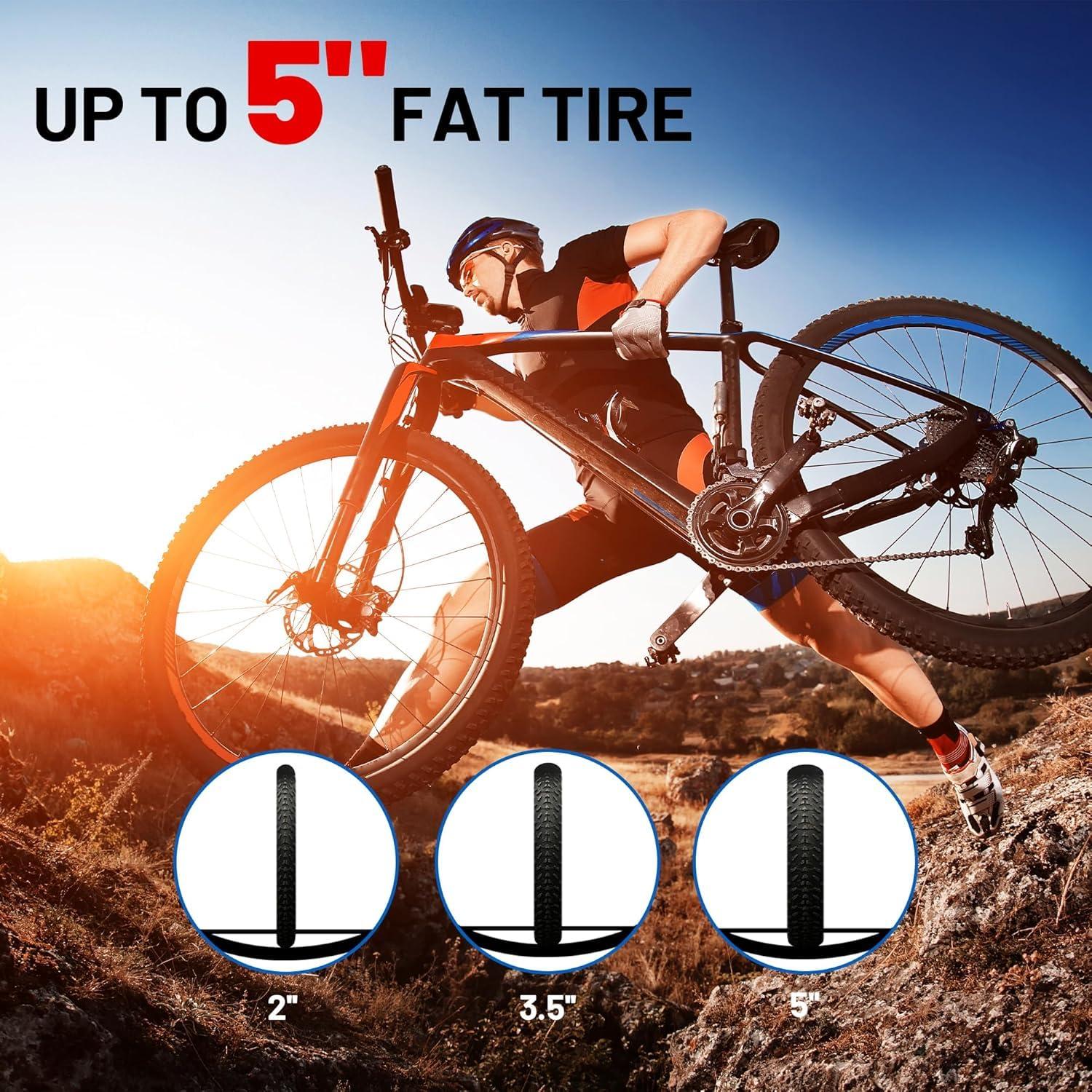 Young Electric Bike Rack 200lb Capacity Alloy Steel Hitch Mount Style for Cars Trucks SUVs RV, fits Bikes with up to 5-inch Fat Tire Carrier Rack, with 2'' Receiver