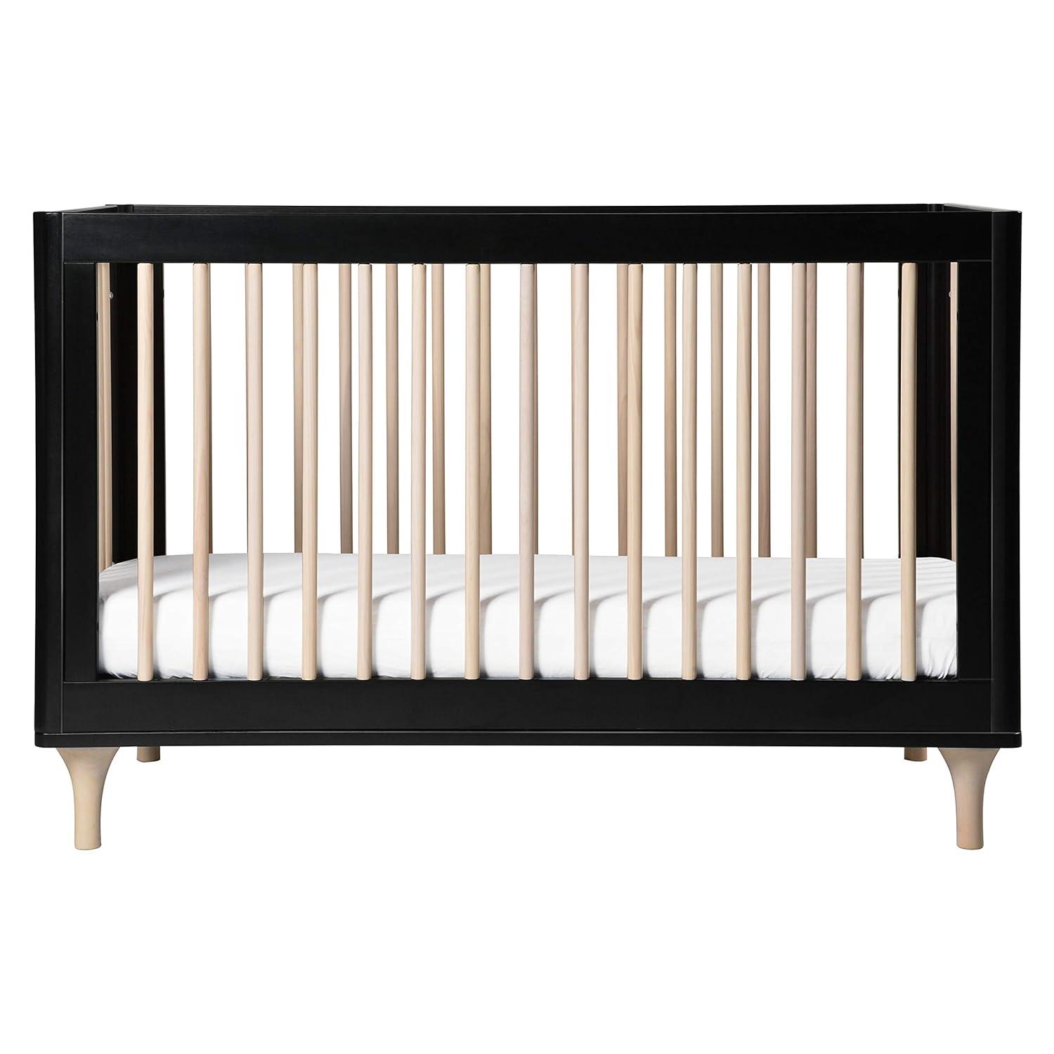 Babyletto Lolly Canyon Pink & Washed Natural Wood 3-in-1 Convertible Baby Crib with Toddler Bed Conversion Kit