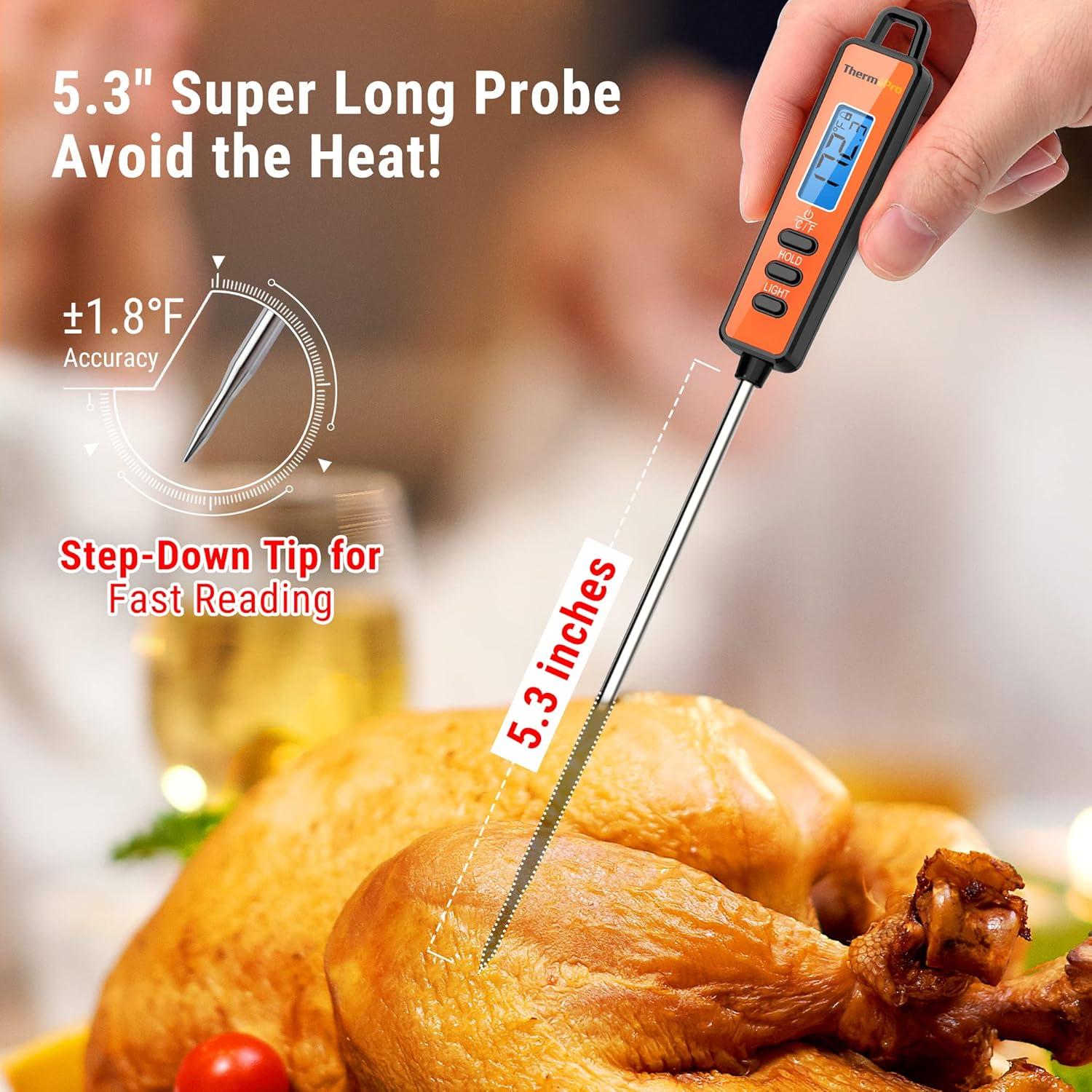 ThermoPro Digital Meat Thermometer with Long Stainless Steel Probe