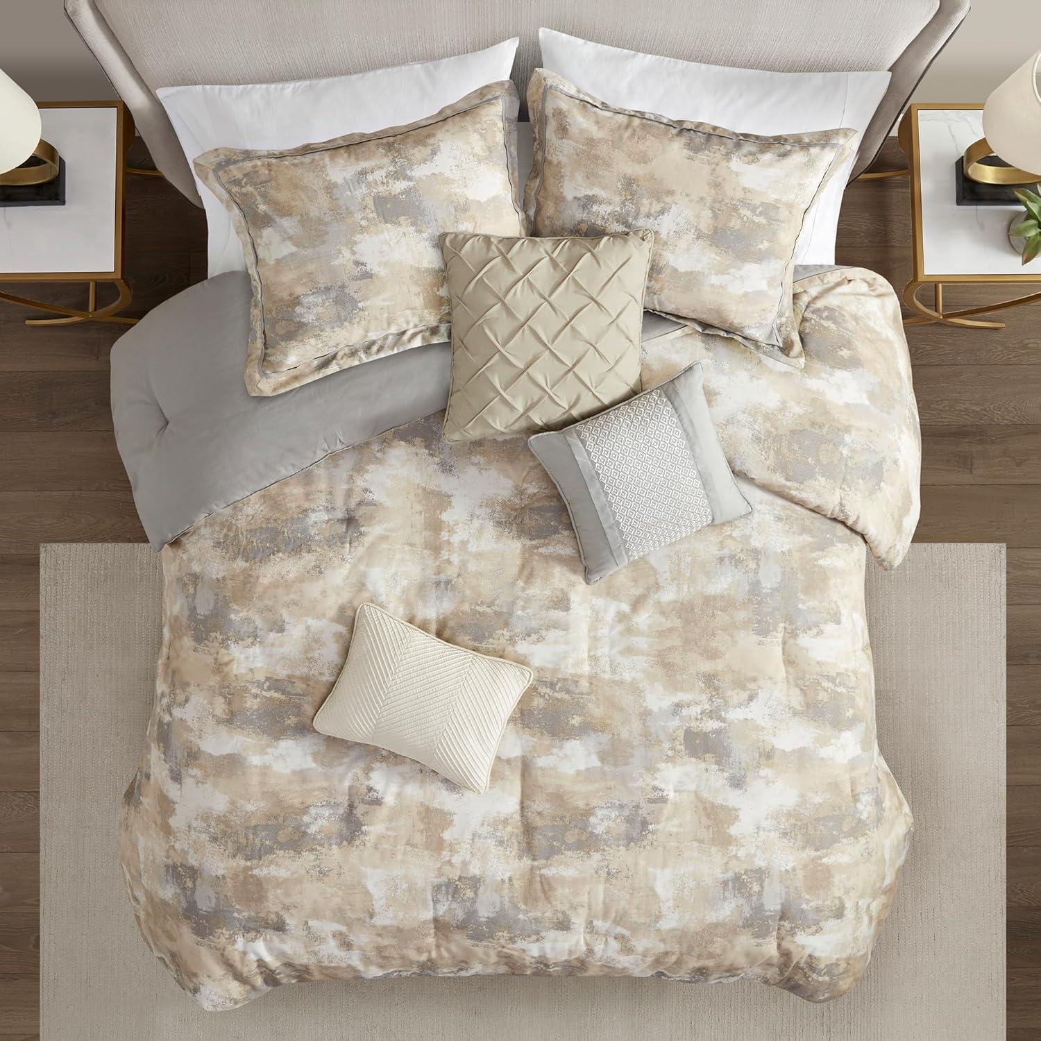 Madison Park Beacon 7 Piece Textured Cotton Blend Comforter Set (Set of 7)
