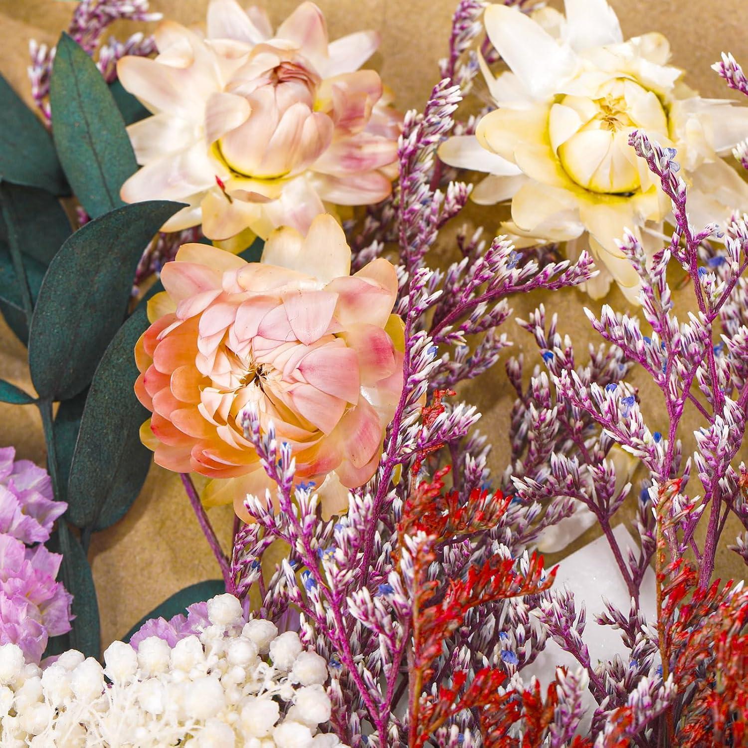 Yoloke DIY Dried Flowers Craft Kit - Natural Assorted Dried Florals for Making Everlasting Valentine's Day Gifts, Unique Design, Perfect for Framing & Creative Decor