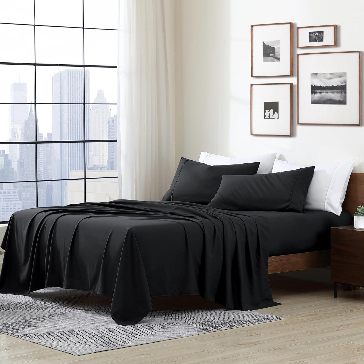 Full Black Ultra Soft Microfiber Sheet Set