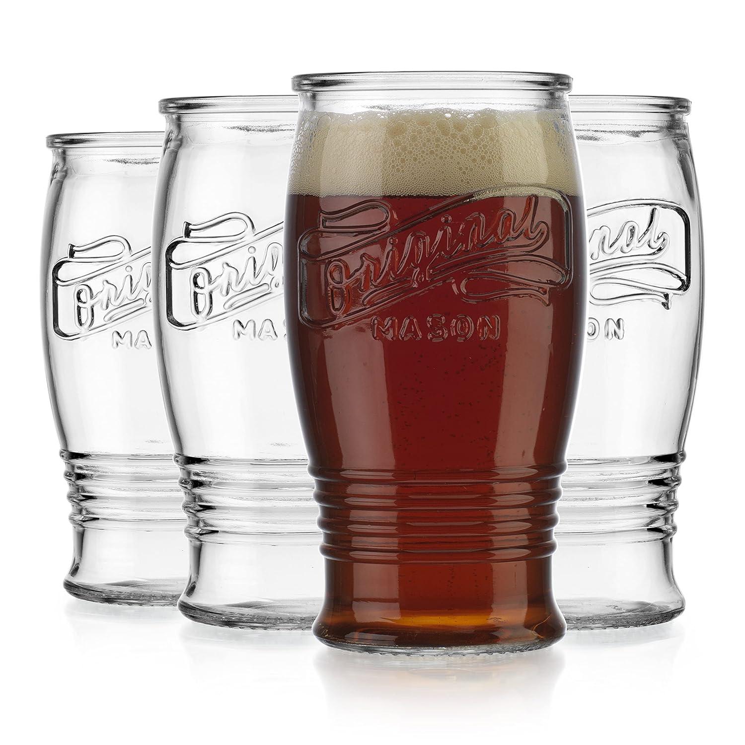 Gracie Oaks Zaviere 13oz. Handmade Drinking Glasses Set (Set of 4)