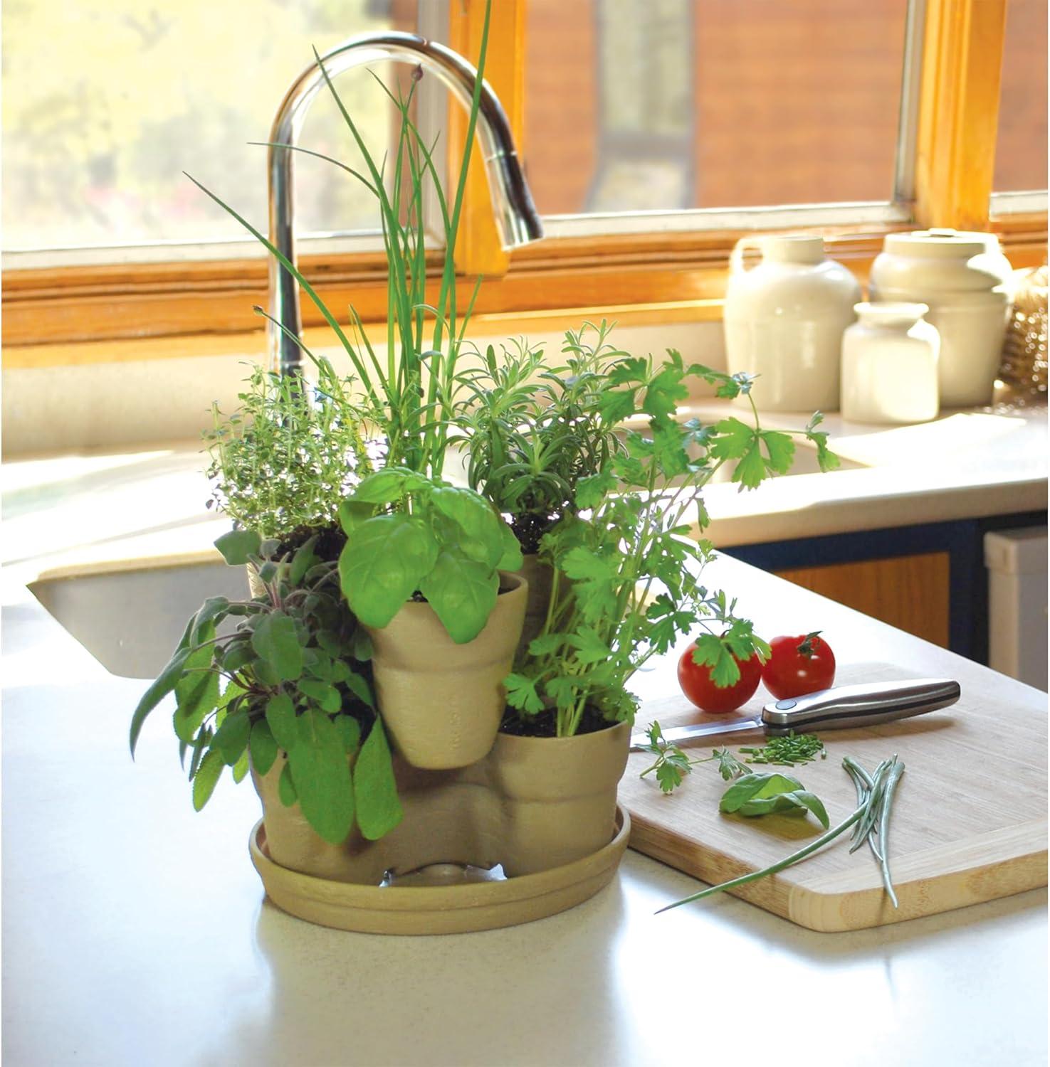 Bloomers Stackable Flower Tower Planter â Holds up to 9 Plants â Great Both Indoors and Outdoors â Terracotta