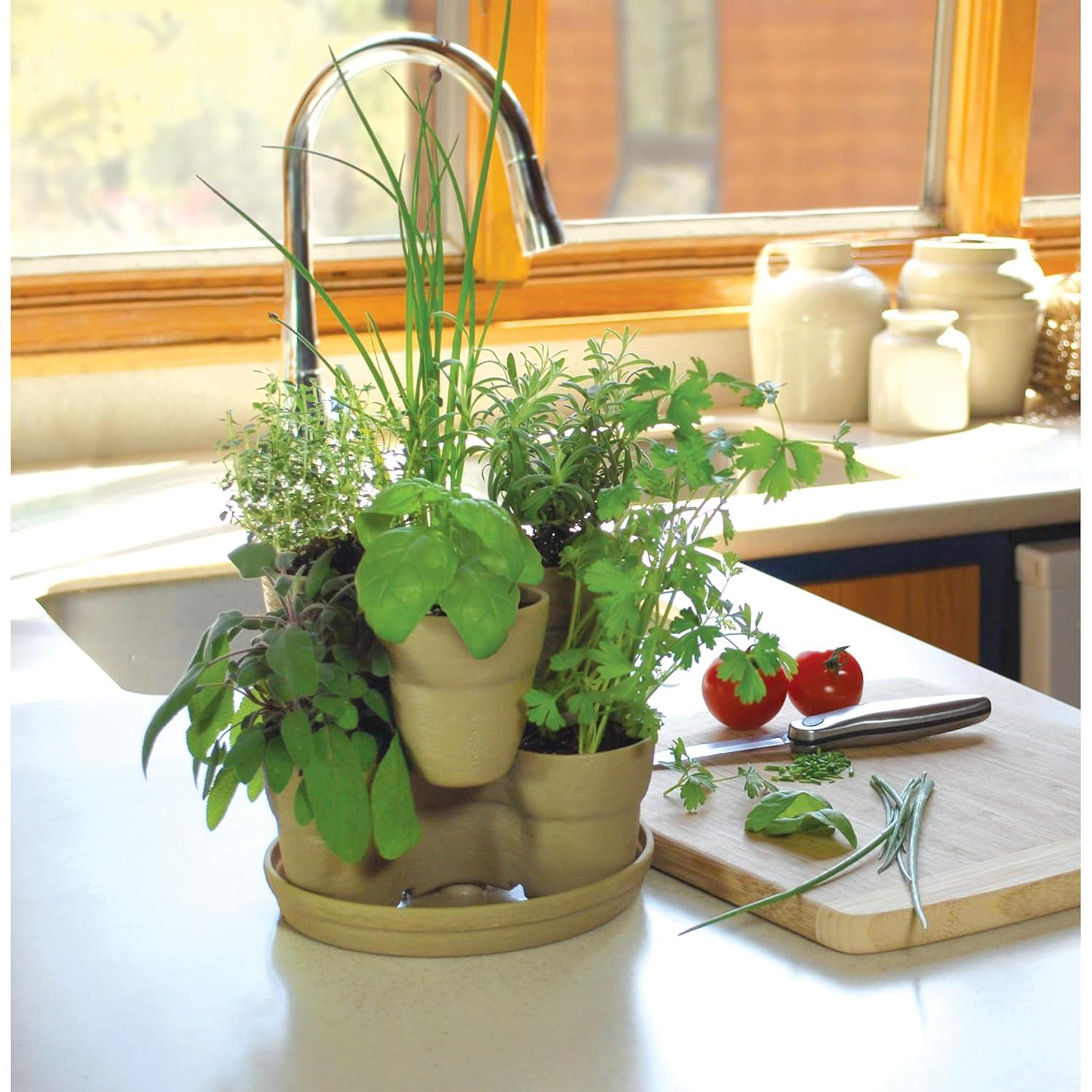 Bloomers Stackable Flower Tower Planter â Holds up to 9 Plants â Great Both Indoors and Outdoors â Terracotta