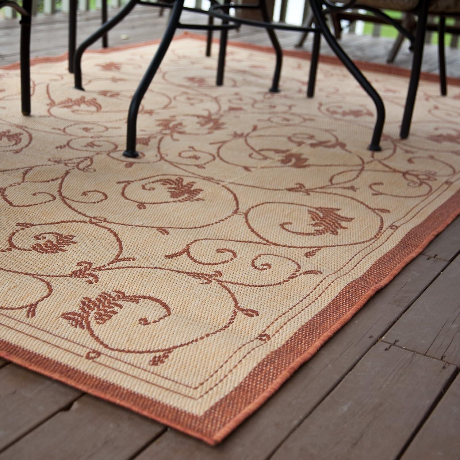 Couristan Recife Veranda Indoor / Outdoor Area Rug, Cocoa- Black, 5'3" x 7'6"