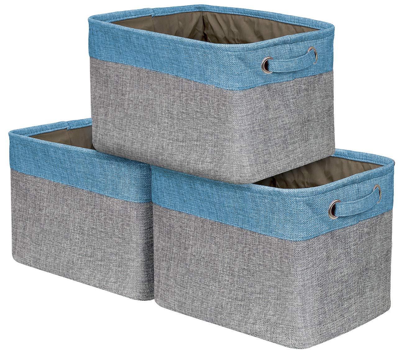 Sorbus Sorbus Fabric Storage Bins for Shelves Set of 3 - 15 Inch Sturdy Collapsible Storage Bins with 2 Handles, Foldable Baskets for Organizing Home, Closets, Shelf, Toys, Clothes, Large Decorative Storage Baskets