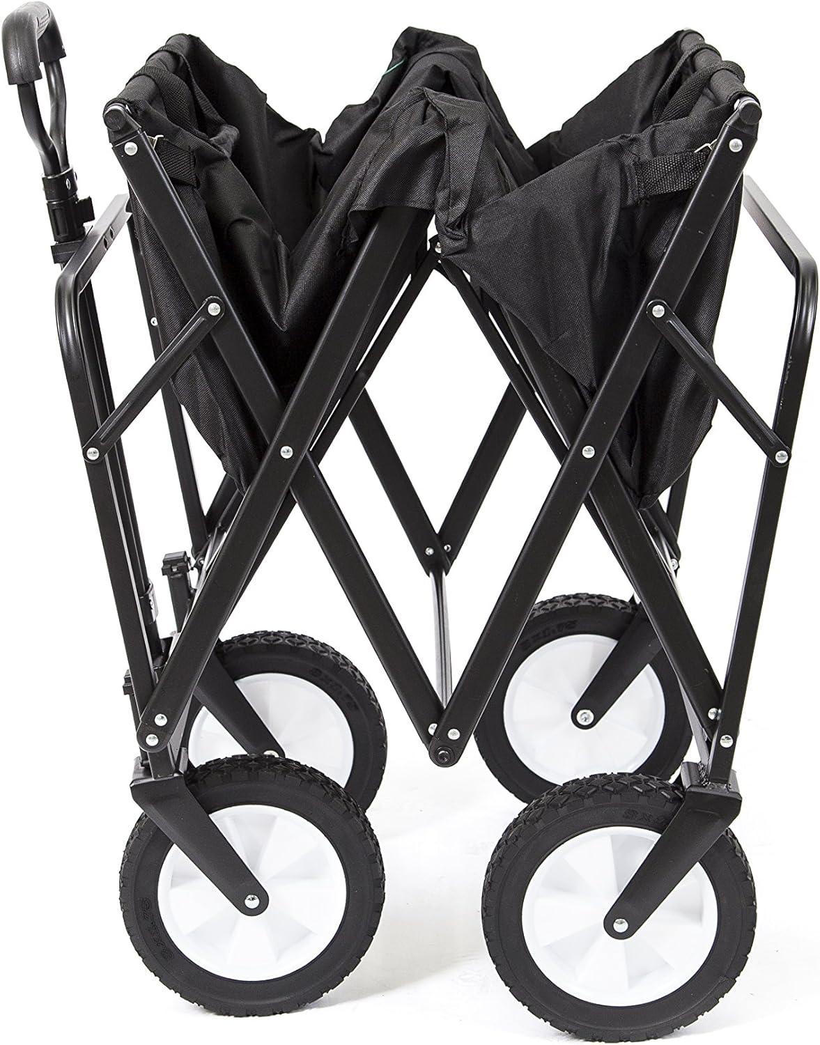 Mac Sports Collapsible Folding Outdoor Utility Wagon, Black