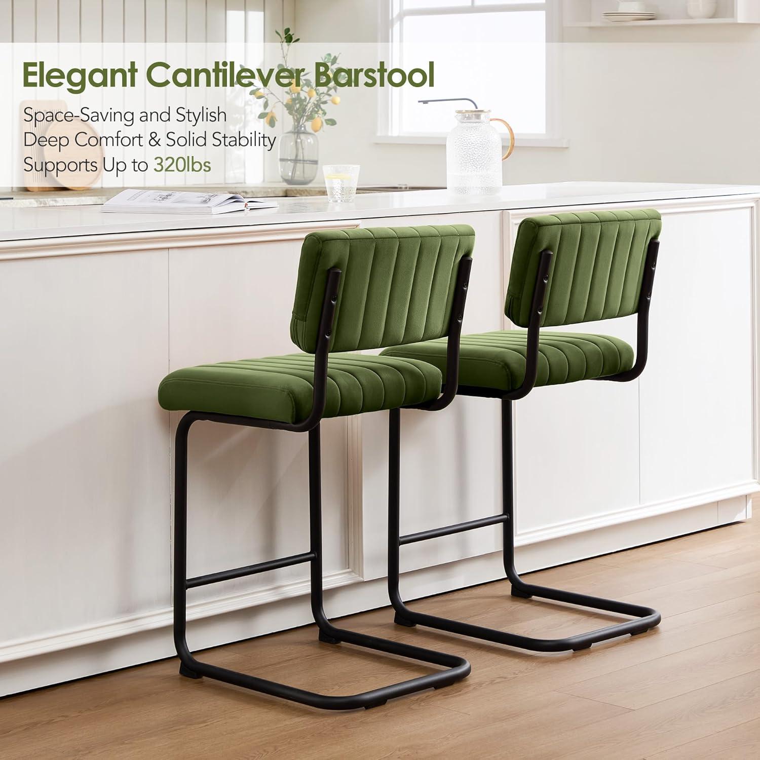 Estes Upholstered Stool with Metal Frame (Set of 2)