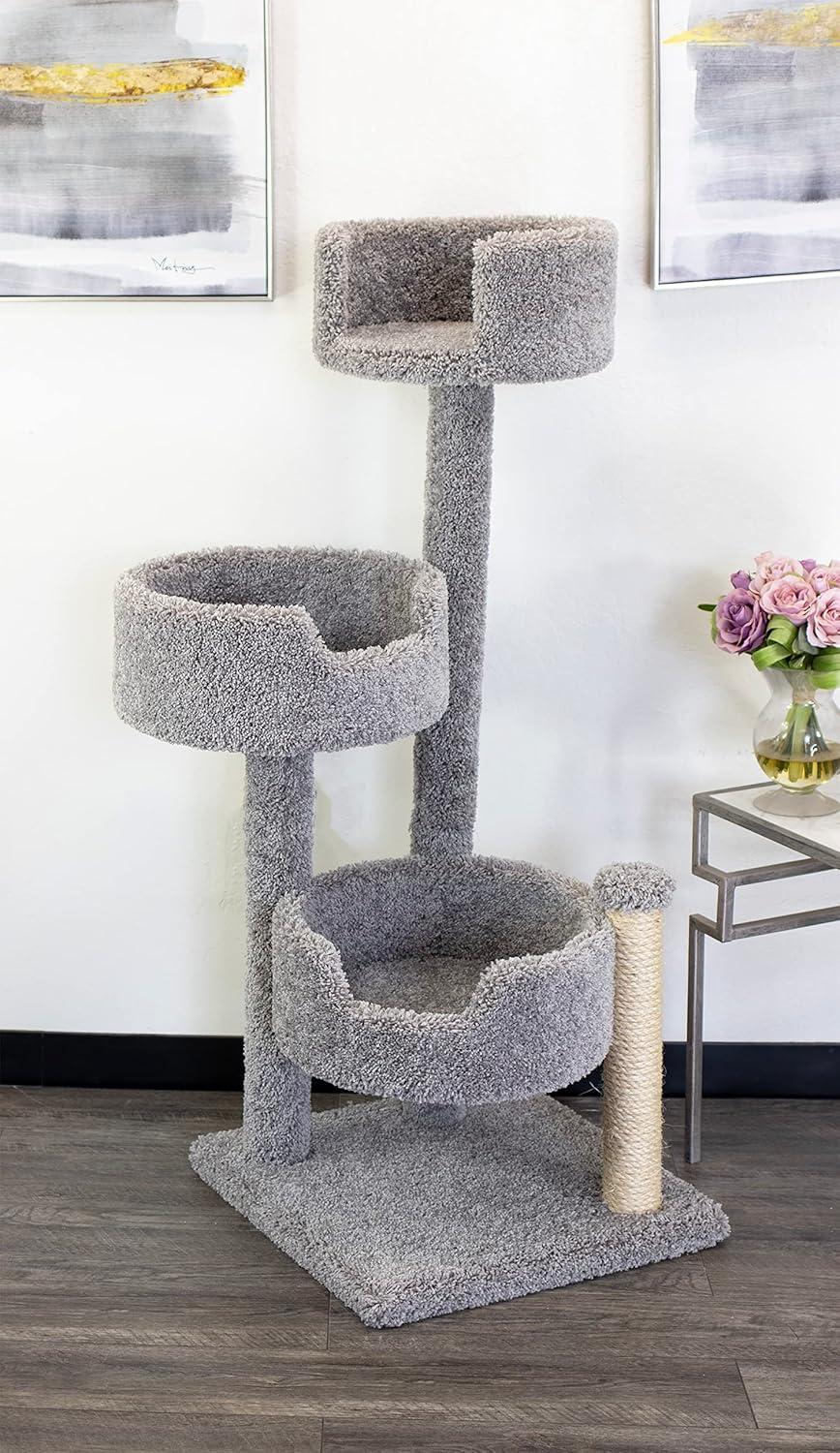 Gray Carpet and Sisal 4-Level Cat Tree