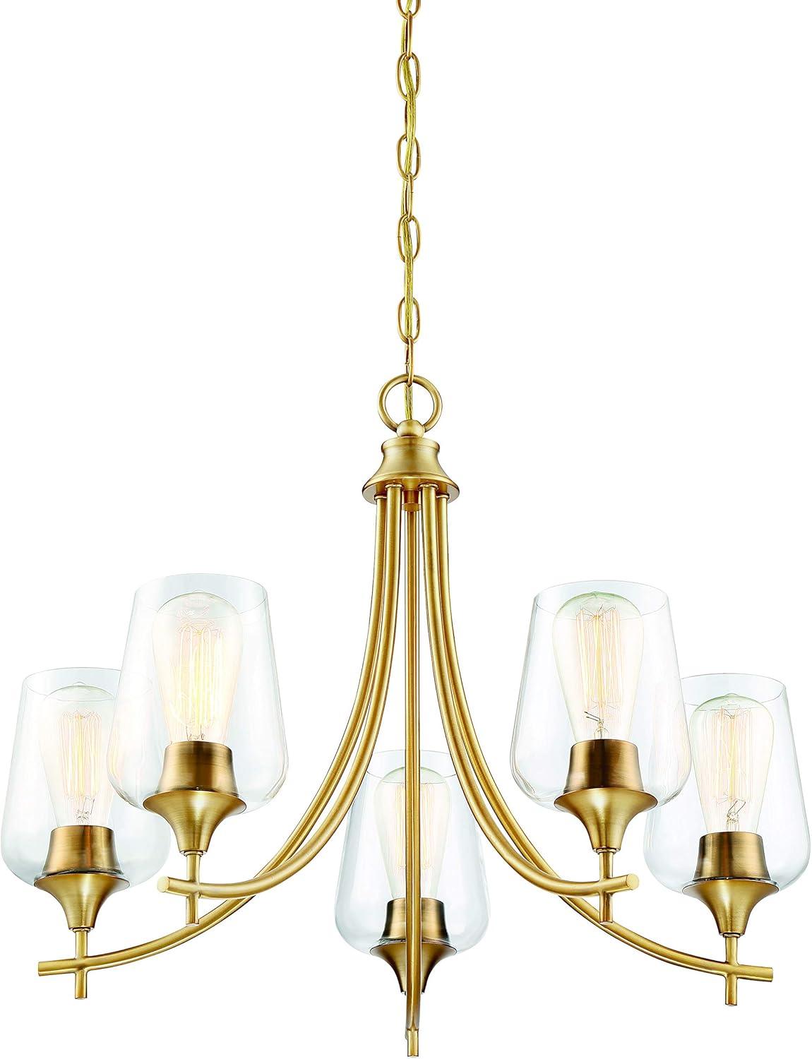 Savoy House Octave 5 - Light Chandelier in  Warm Brass