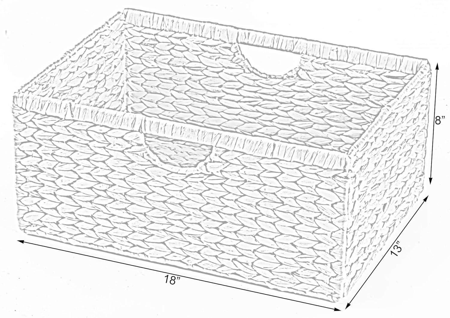 Vintiquewise Medium Hyacinth Basket - Rustic Handwoven Multipurpose Foldable Storage Organizer Decorative Laundry Totes and Woven Storage Bin for Bedroom, Living Room, Bathroom, Pantry and Closet