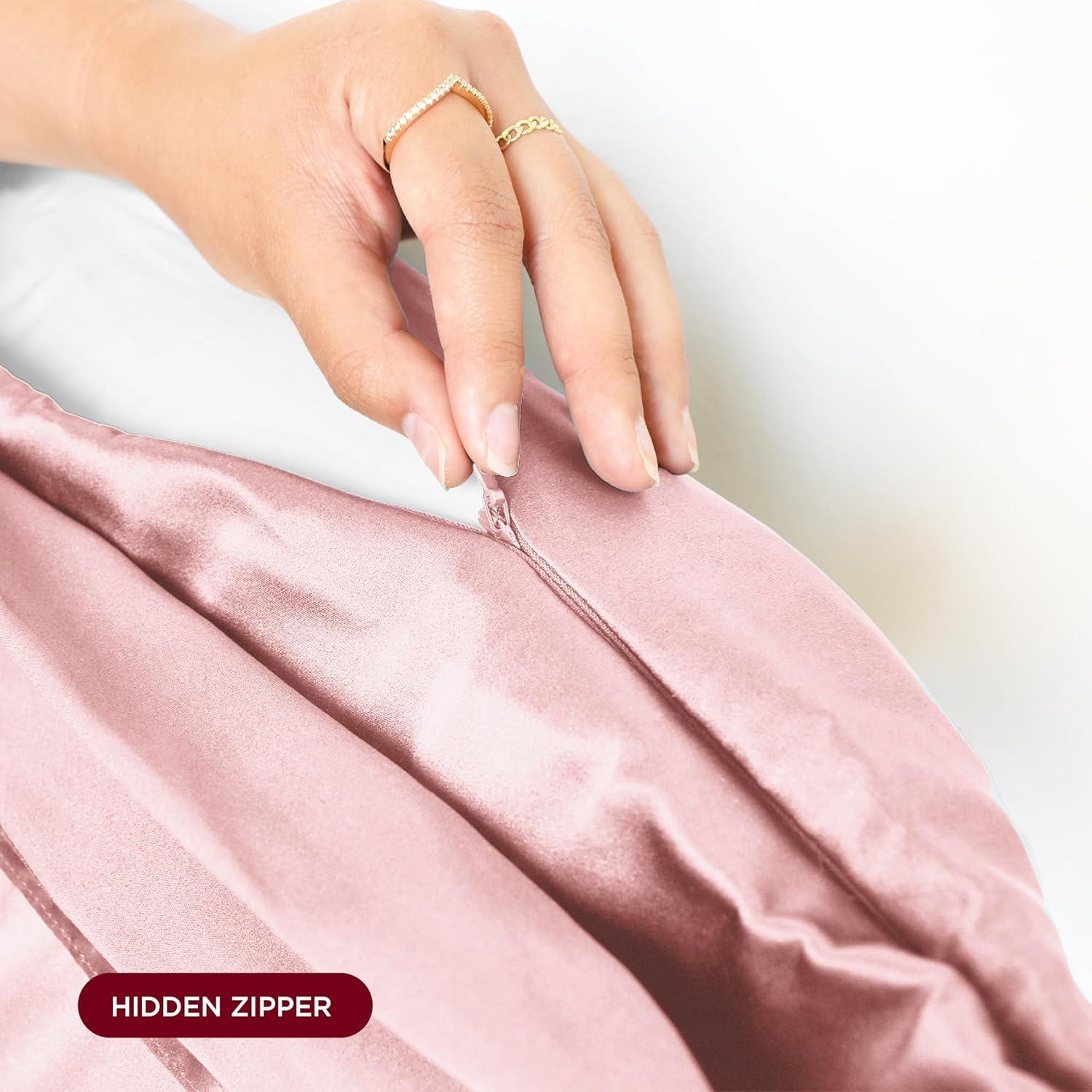 Discover Night LLC NIGHT Silk Washable Pillowcase - Luxury Mulberry Silk Pillow Covers for Skin and Hair Pink - King