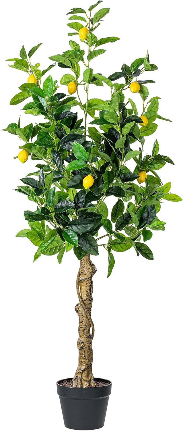 Lifelike Lemon Tree in Pot - 51" Real Touch Faux Plant