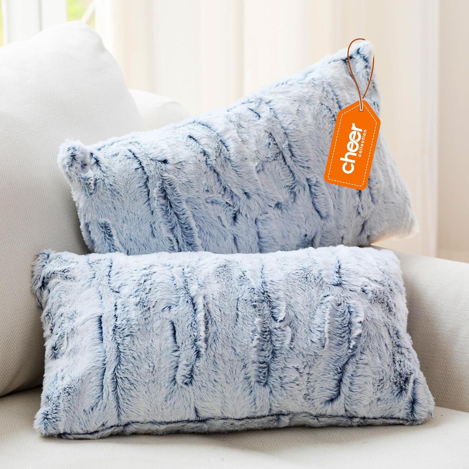 Ombre Faux Fur Throw Pillow