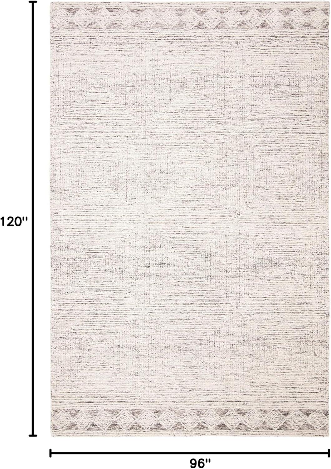 Abstract ABT349 Hand Tufted Area Rug - Ivory/Grey - 8' X 10' - Safavieh.