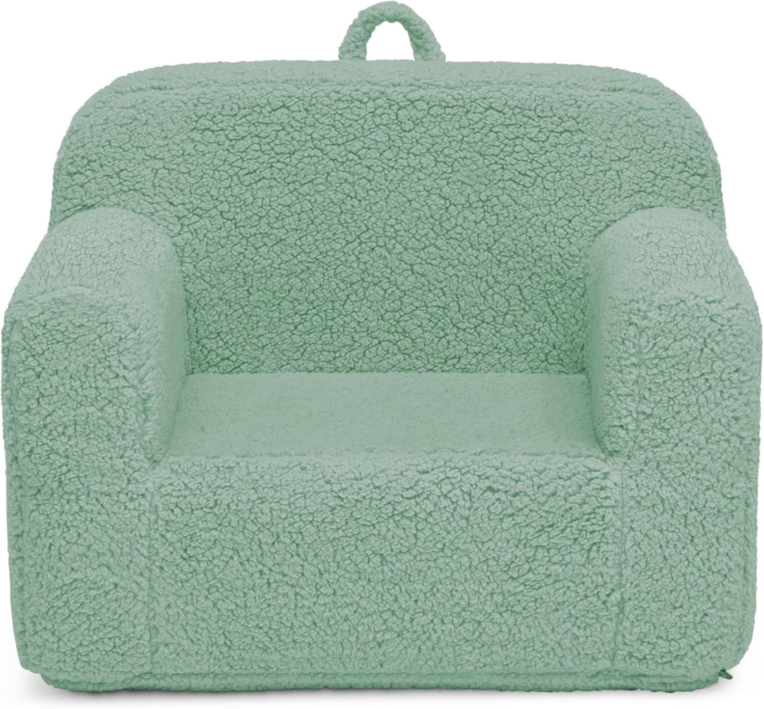 Delta Children Sherpa Cozee Chair - Foam Kids Chair for Ages 18 Months and Up, Sage