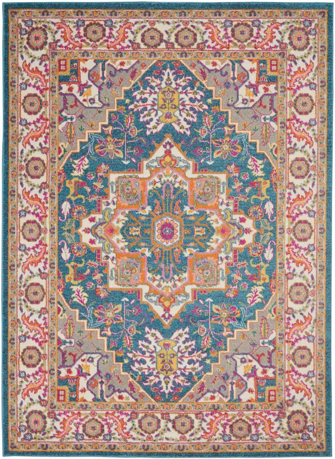 Nourison Passion Colorful Center Medallion Area Rug