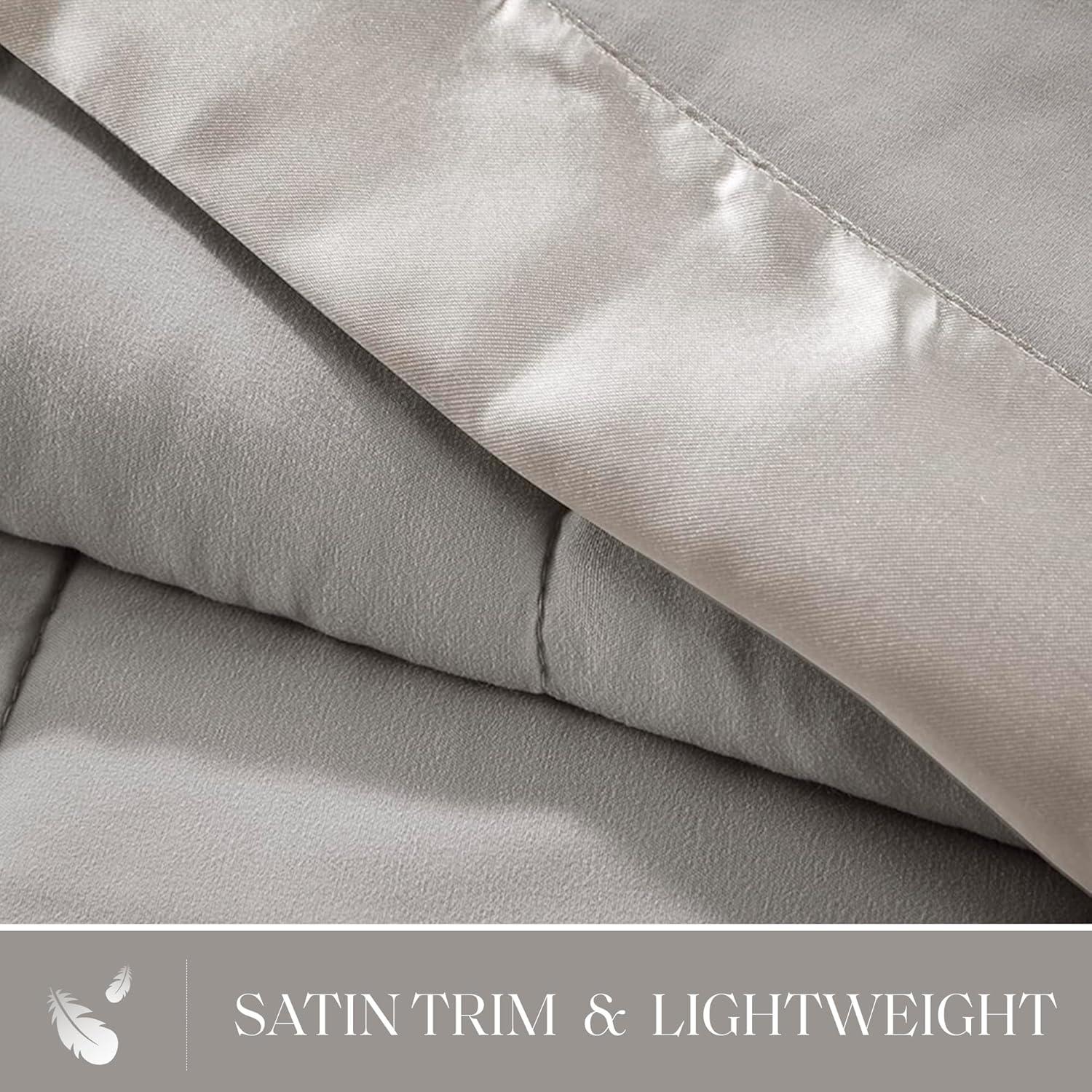 Lightweight Down Alternative Blanket with Satin Trim