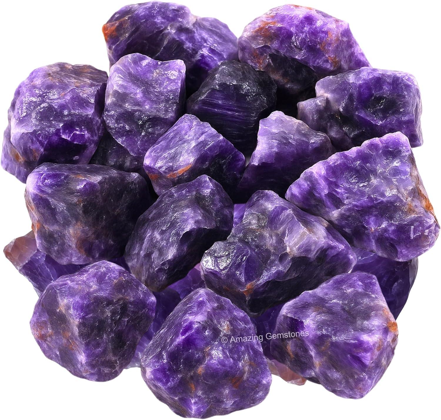 Amethyst - Rough Rocks for Tumbling - Dispelling Fear and Anxiety, Good Luck, Crystal Healing