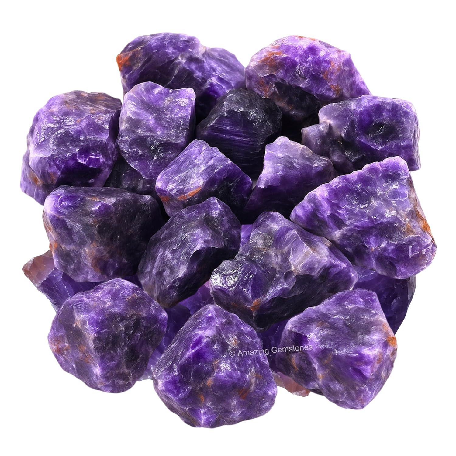 Amethyst - Rough Rocks for Tumbling - Dispelling Fear and Anxiety, Good Luck, Crystal Healing