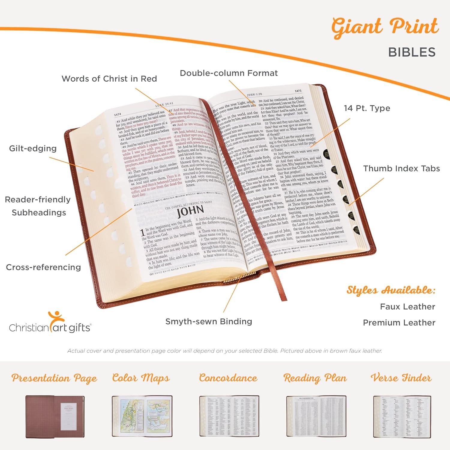 KJV Bible Giant Print Full Size Pink (Large Print) (Hardcover)