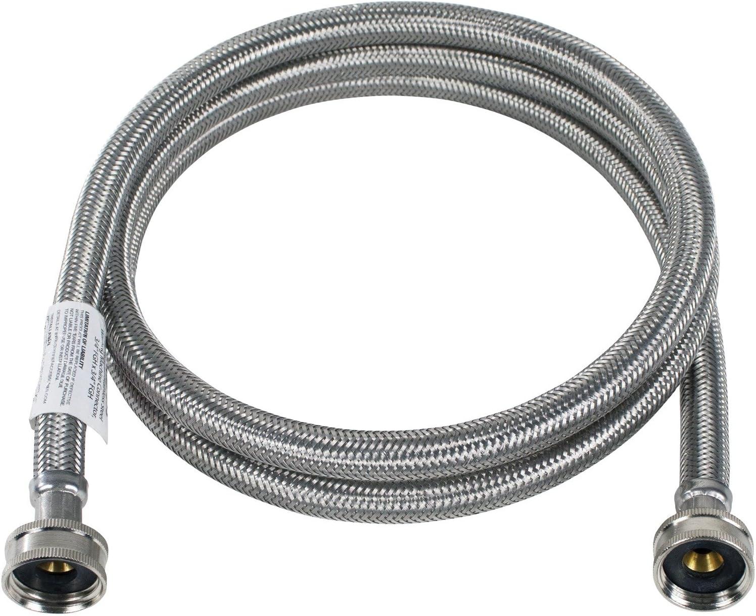 Certified Appliance Accessories WM60SS Braided Stainless Steel Washing Machine Hose, 5ft